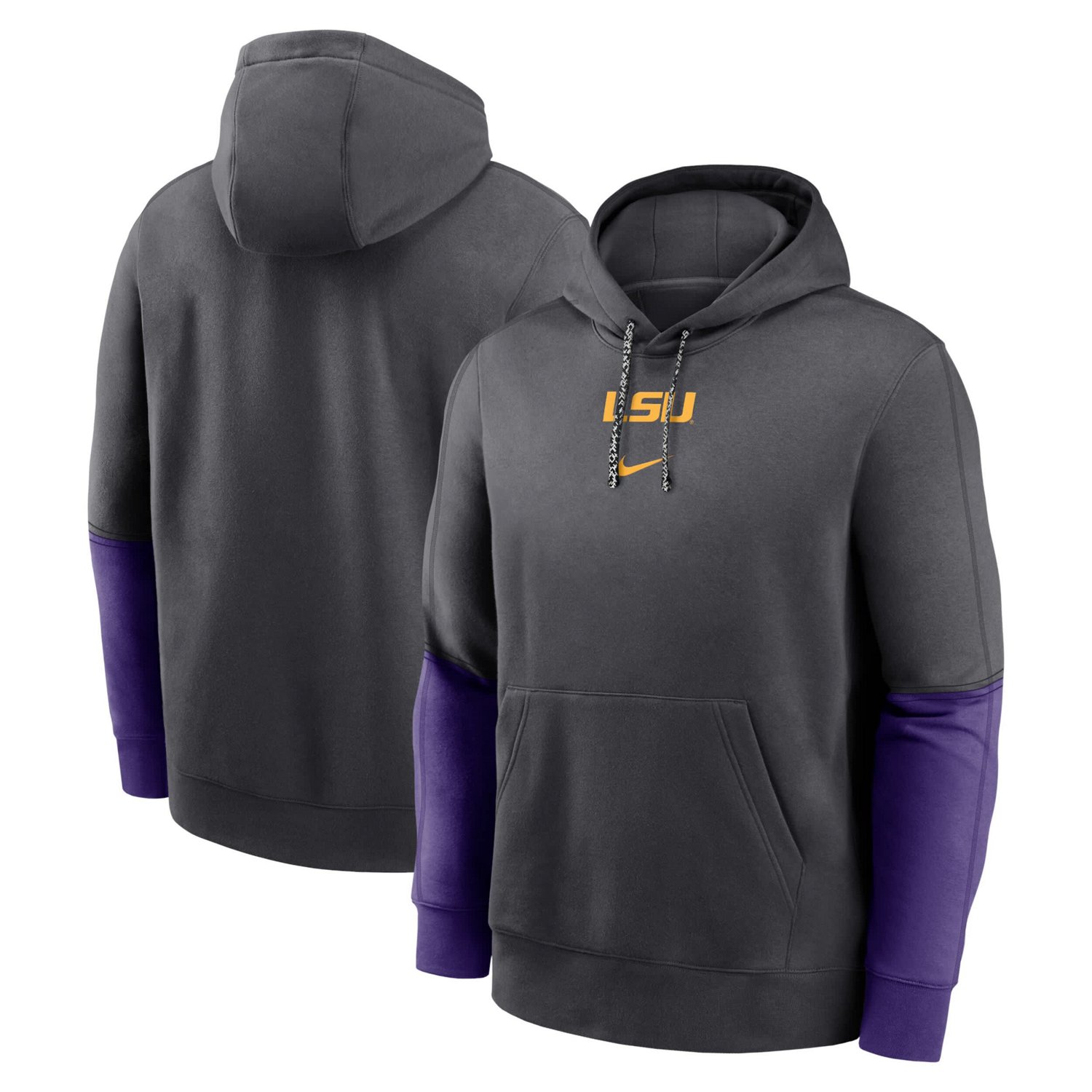 Nike Gold LSU Tigers 2024 Sideline Club Pullover Hoodie - view number 1