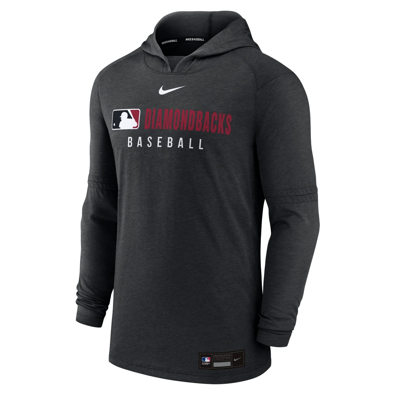 Nike Heather Arizona Diamondbacks Authentic Collection Tri-Blend Performance Pullover Hoodie - view number 2