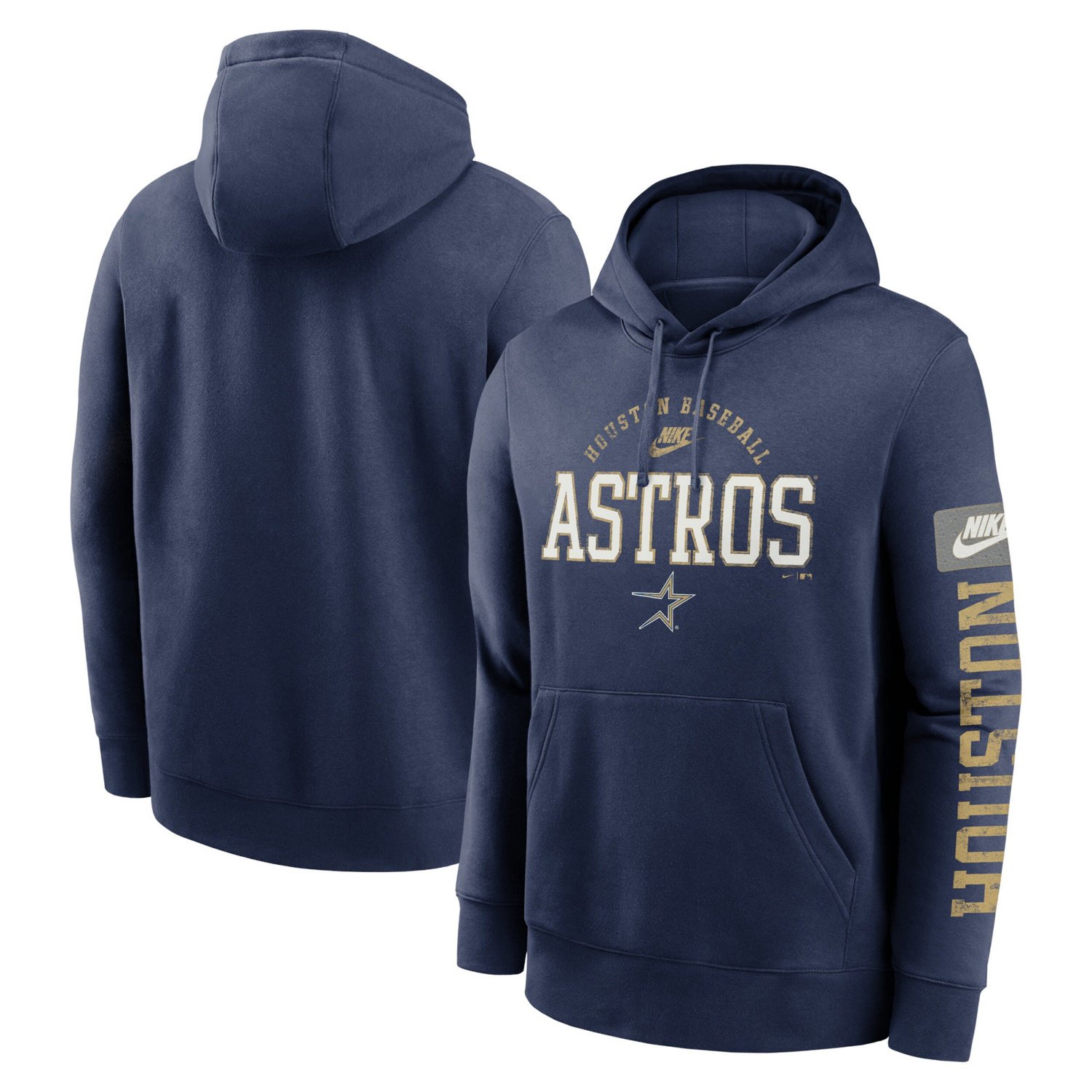 Nike Houston Astros Cooperstown Collection Splitter Club Fleece Pullover Hoodie                                                  - view number 1