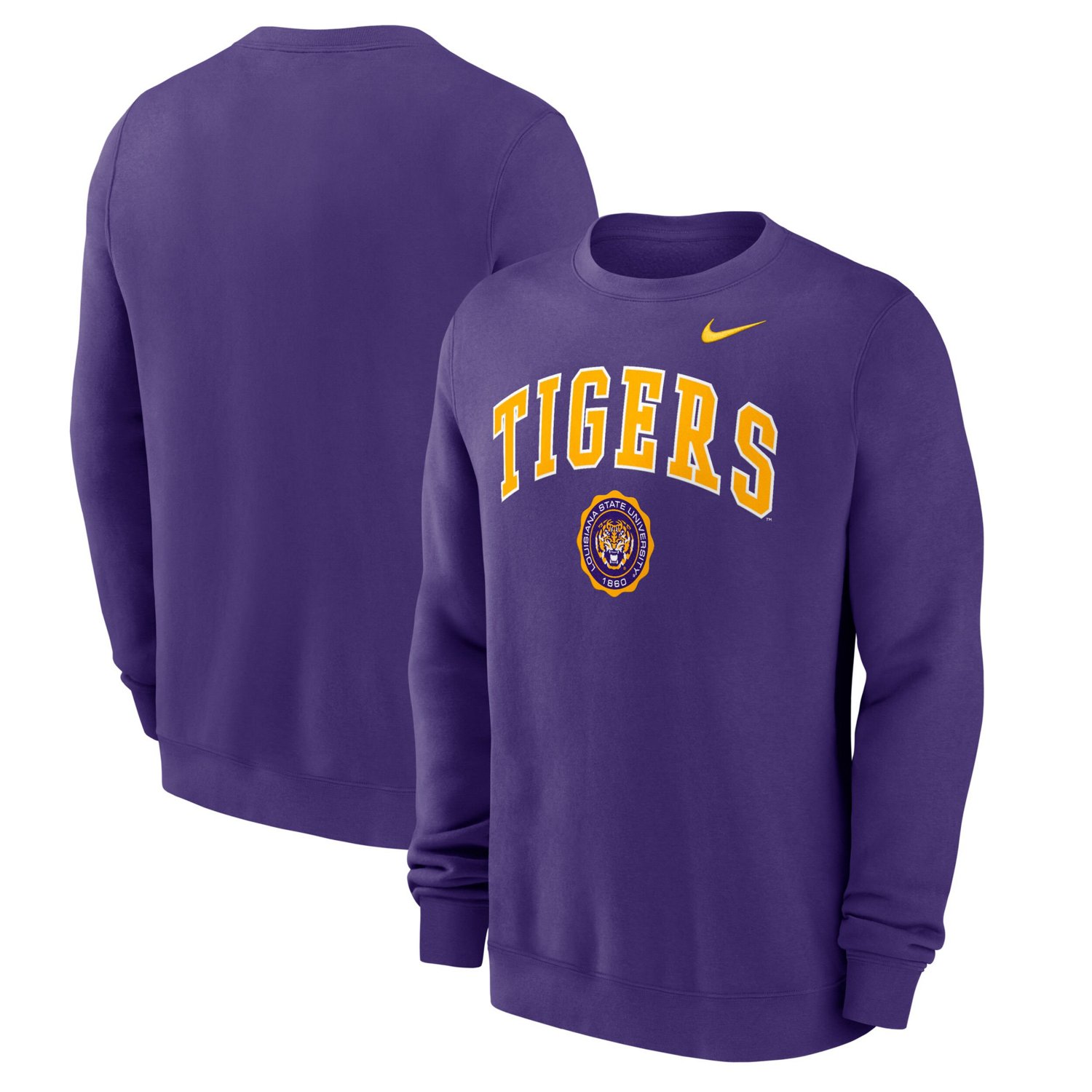 Nike LSU Tigers Arched Seal Pullover Sweatshirt