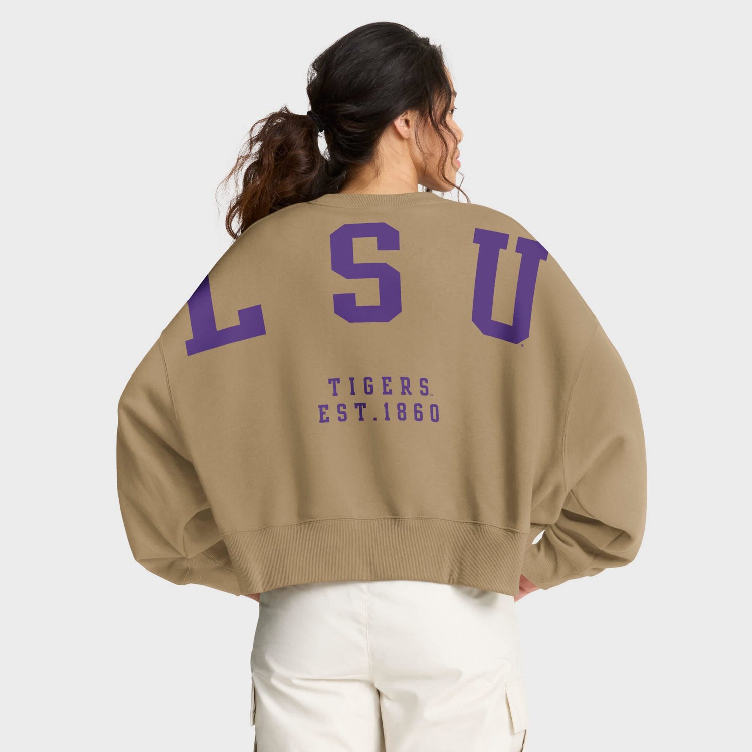 Nike LSU Tigers Oversized Phoenix 2-Hit Pullover Sweatshirt - view number 2