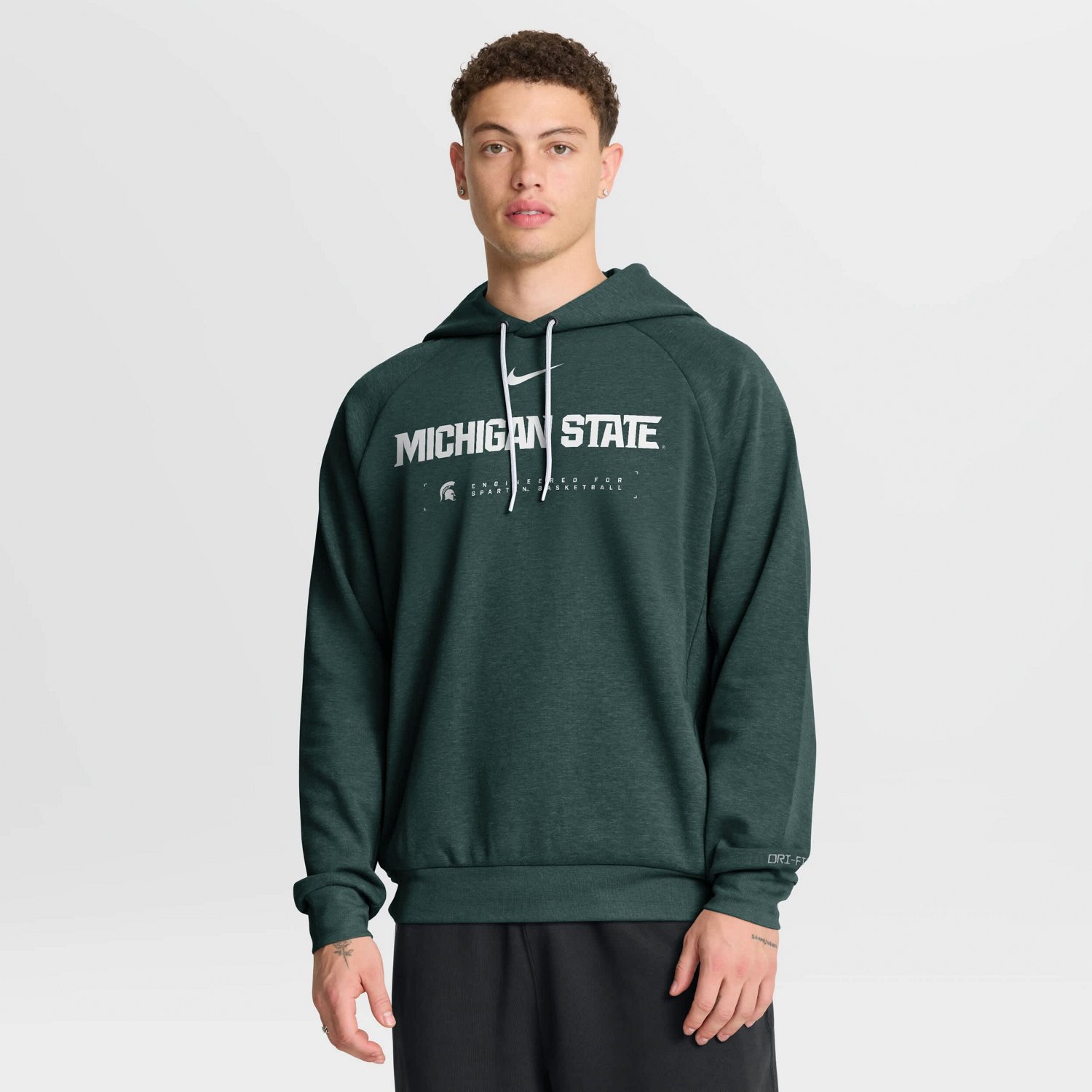 Nike Michigan State Spartans 2025 Courtside Basketball Practice Raglan Dri-FIT Hoodie