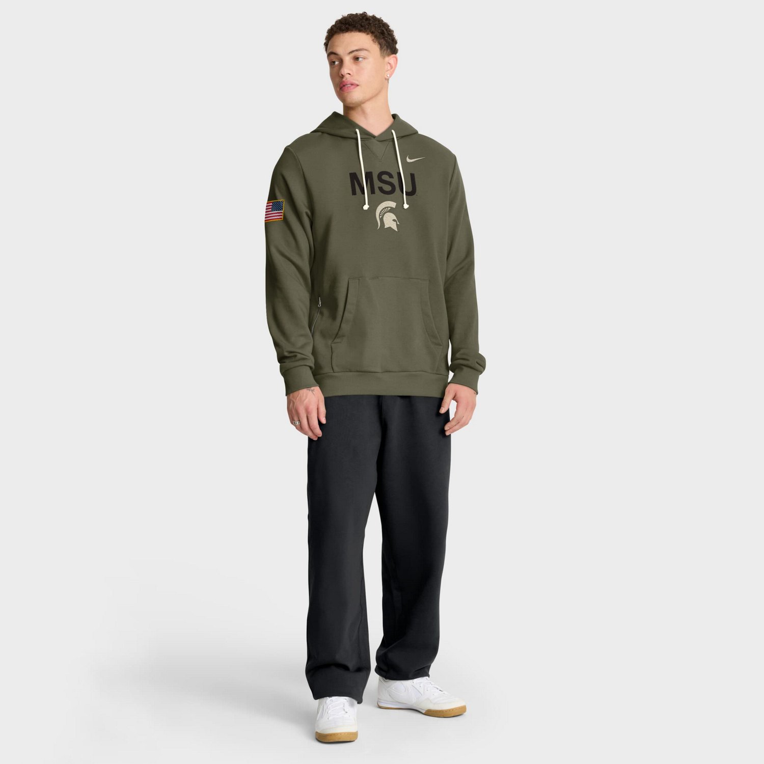 Nike Michigan State Spartans 2025 Military Appreciation Performance Pullover Hoodie - view number 3