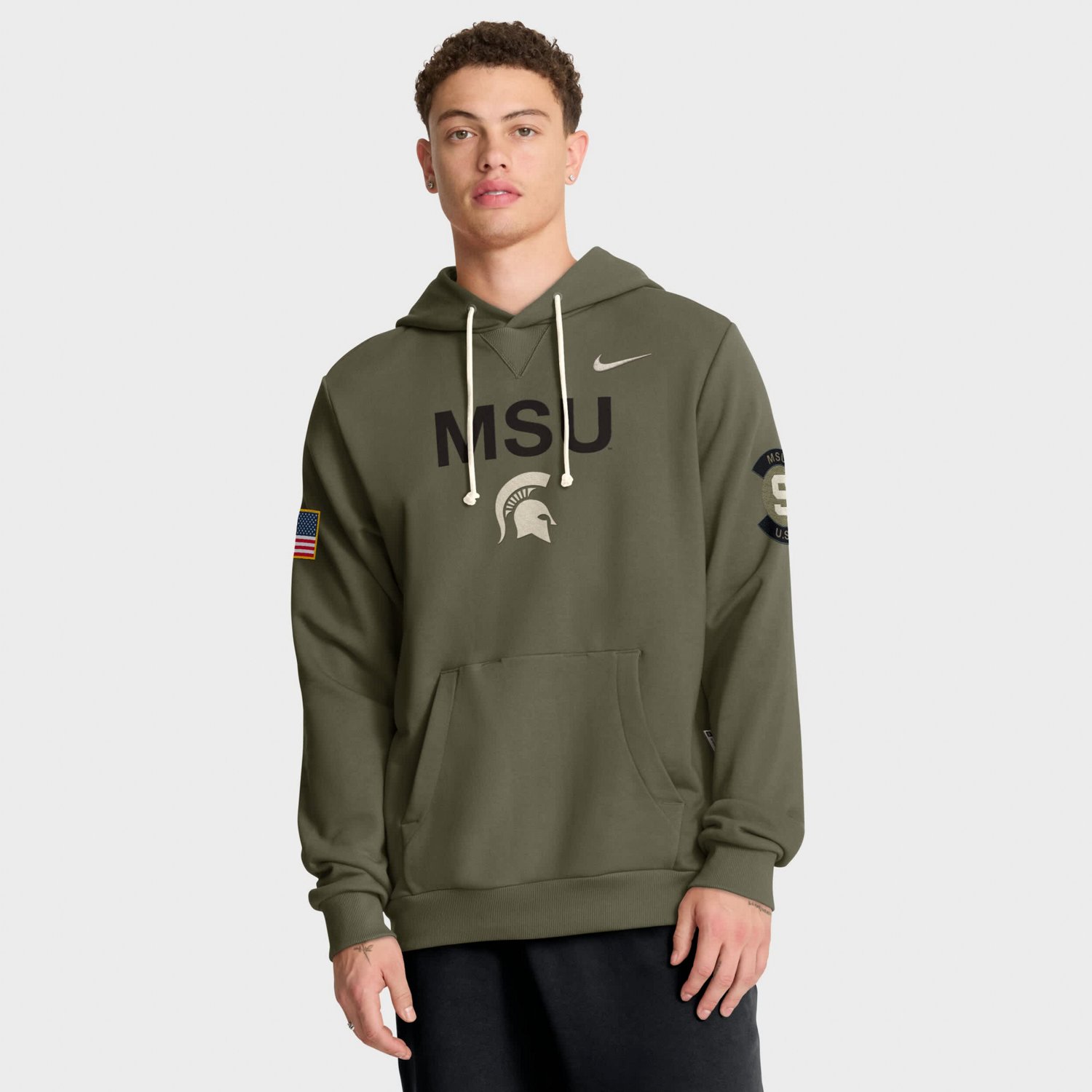 Nike Michigan State Spartans 2025 Military Appreciation Performance Pullover Hoodie