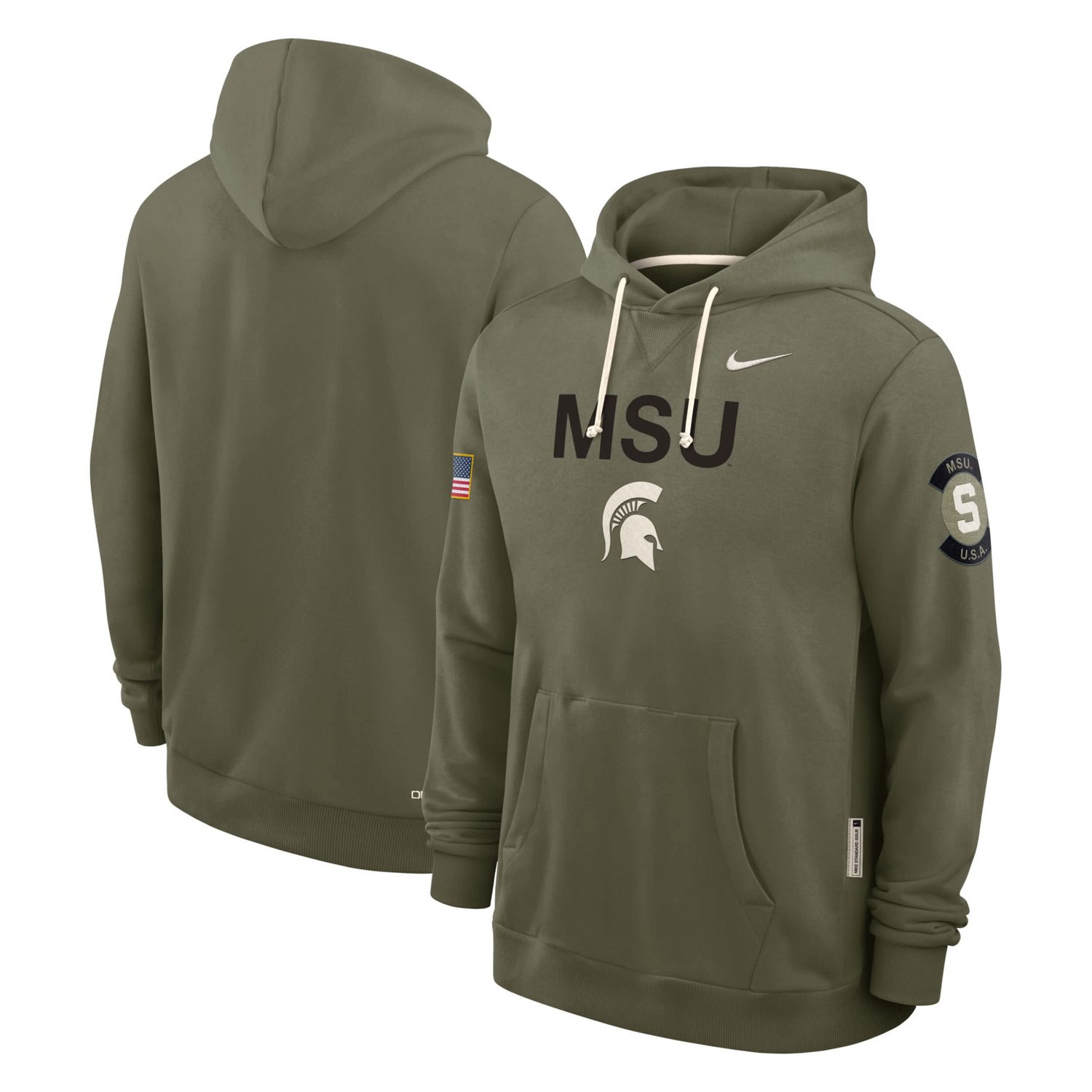 Nike Michigan State Spartans 2025 Military Appreciation Performance Pullover Hoodie - view number 4