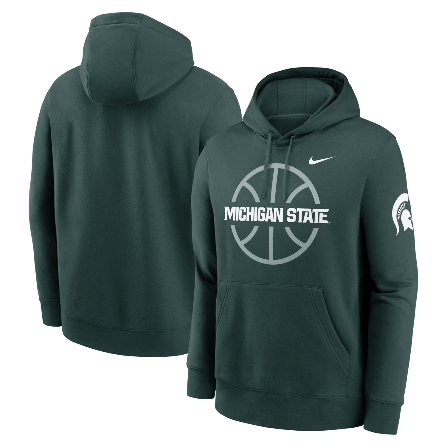 Nike Michigan State Spartans Basketball Icon Club Fleece Pullover Hoodie                                                         - view number 1