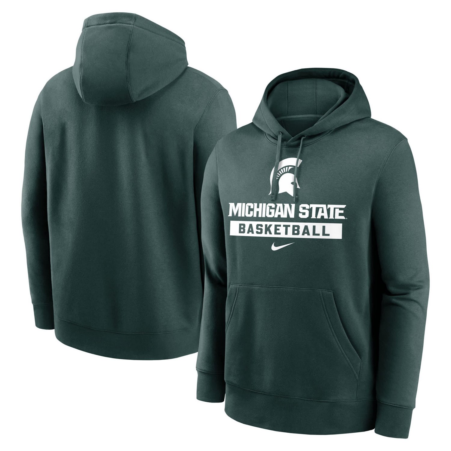 Nike Michigan State Spartans Basketball Stack Club Fleece Pullover                                                               - view number 1