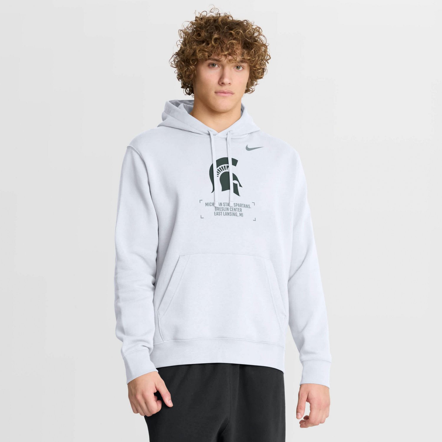 Nike Michigan State Spartans Basketball Two-Hit Club Fleece Pullover Hoodie