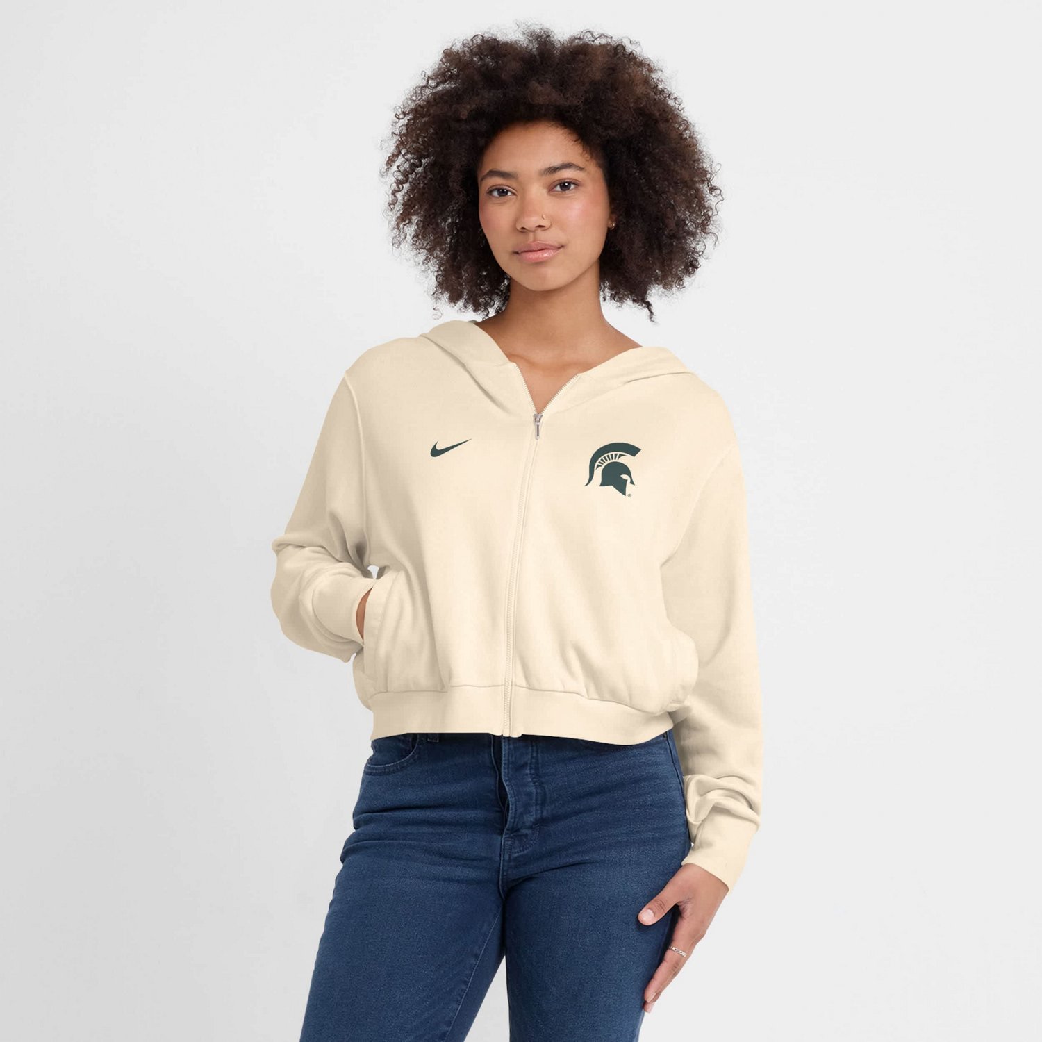 Nike Michigan State Spartans Cropped Chill Full-Zip Hoodie - view number 4