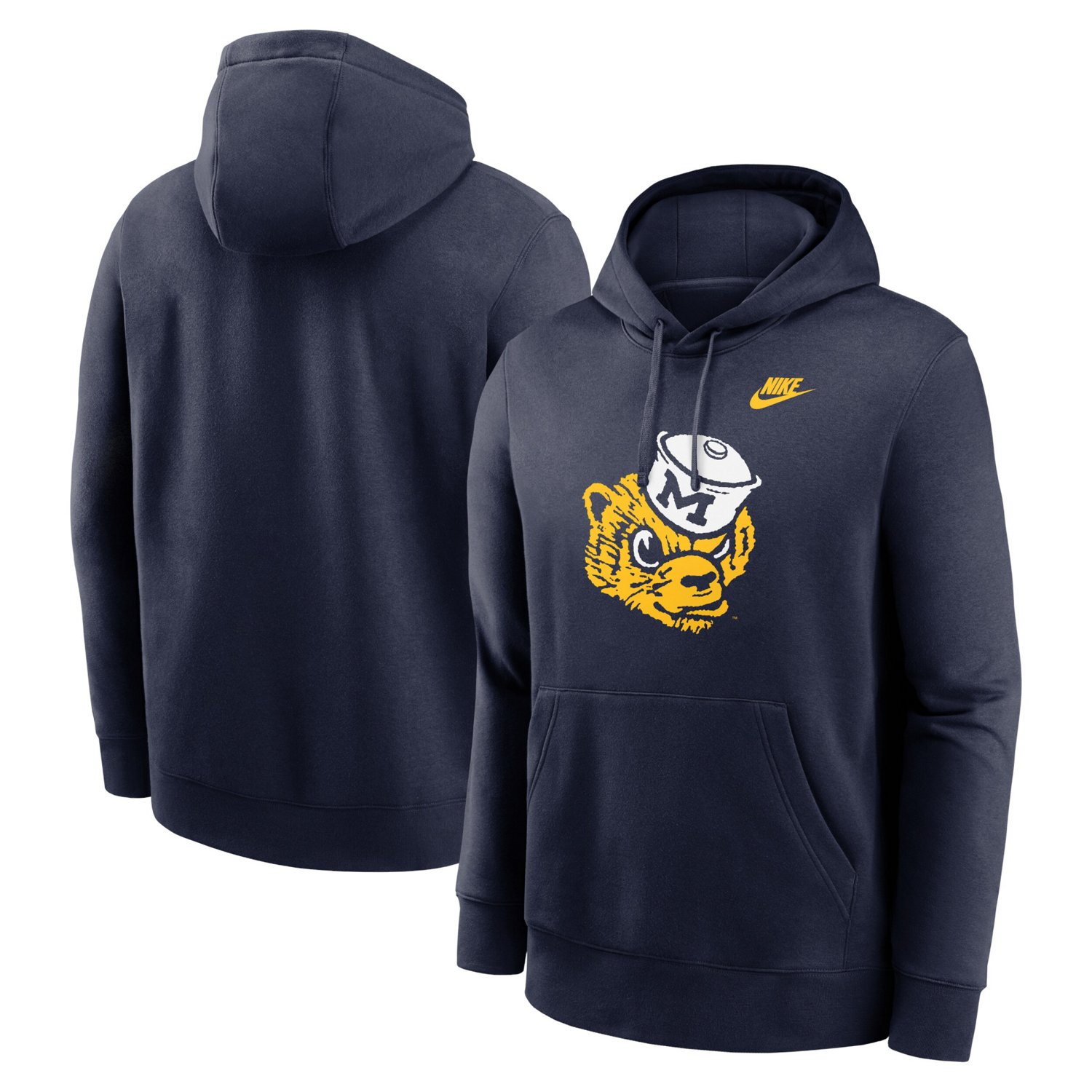 Nike Michigan Wolverines Legacy Logo Club Fleece Pullover Hoodie                                                                 - view number 1