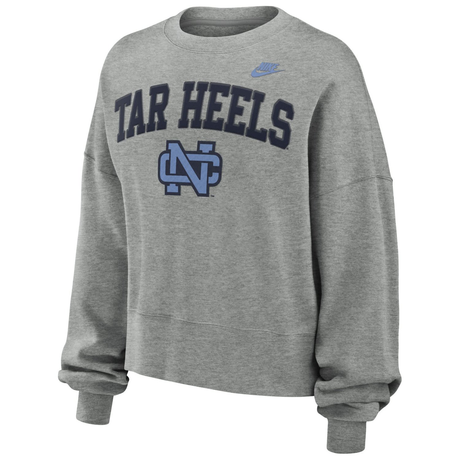 Nike North Carolina Tar Heels Legacy Fleece Classic Arch Oversized Cropped Tackle Twill Sweatshirt - view number 2