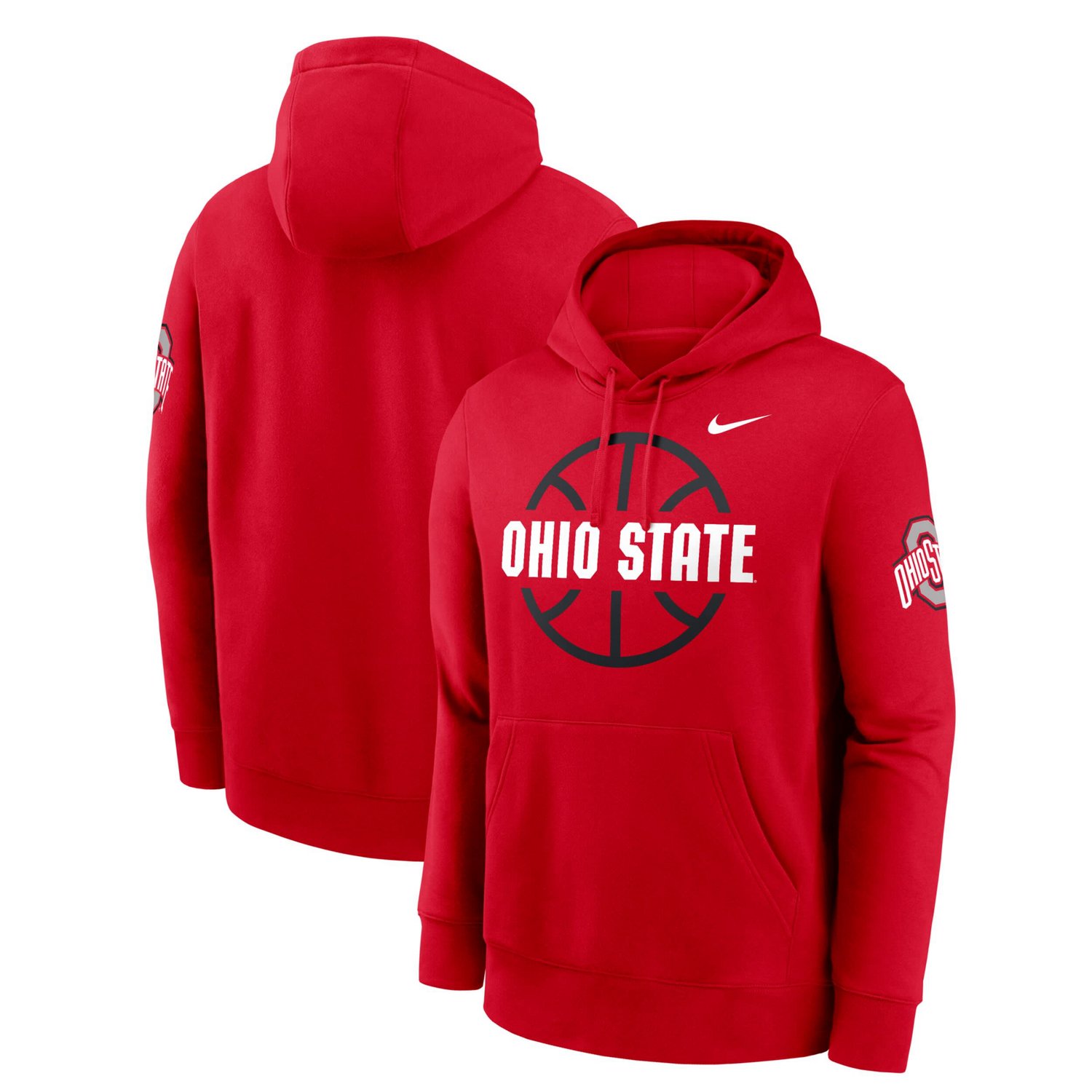 Nike Ohio State Buckeyes Basketball Icon Club Fleece Pullover Hoodie                                                             - view number 1