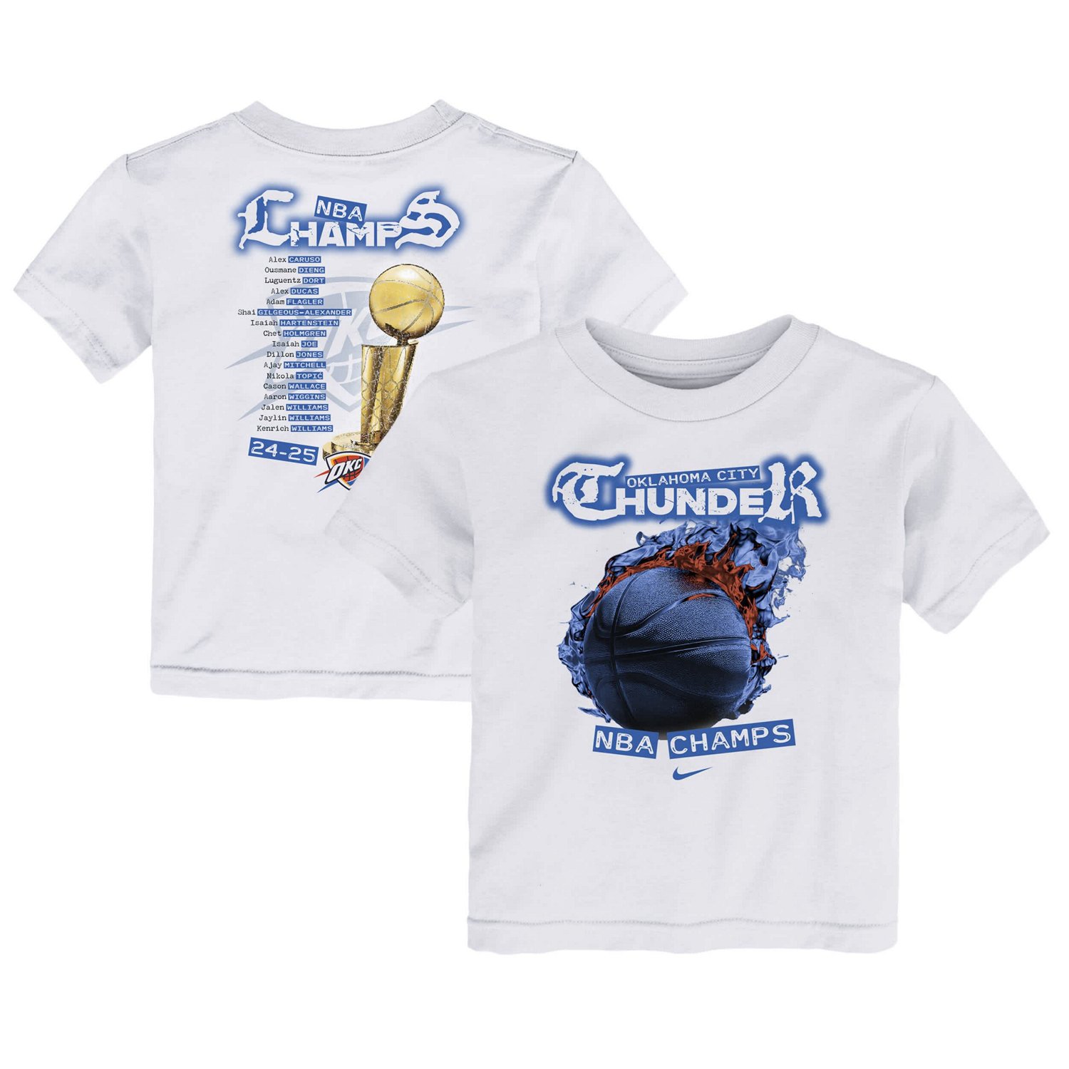 Nike Oklahoma City Thunder 2025 NBA Finals Champions Parade Roster T-Shirt