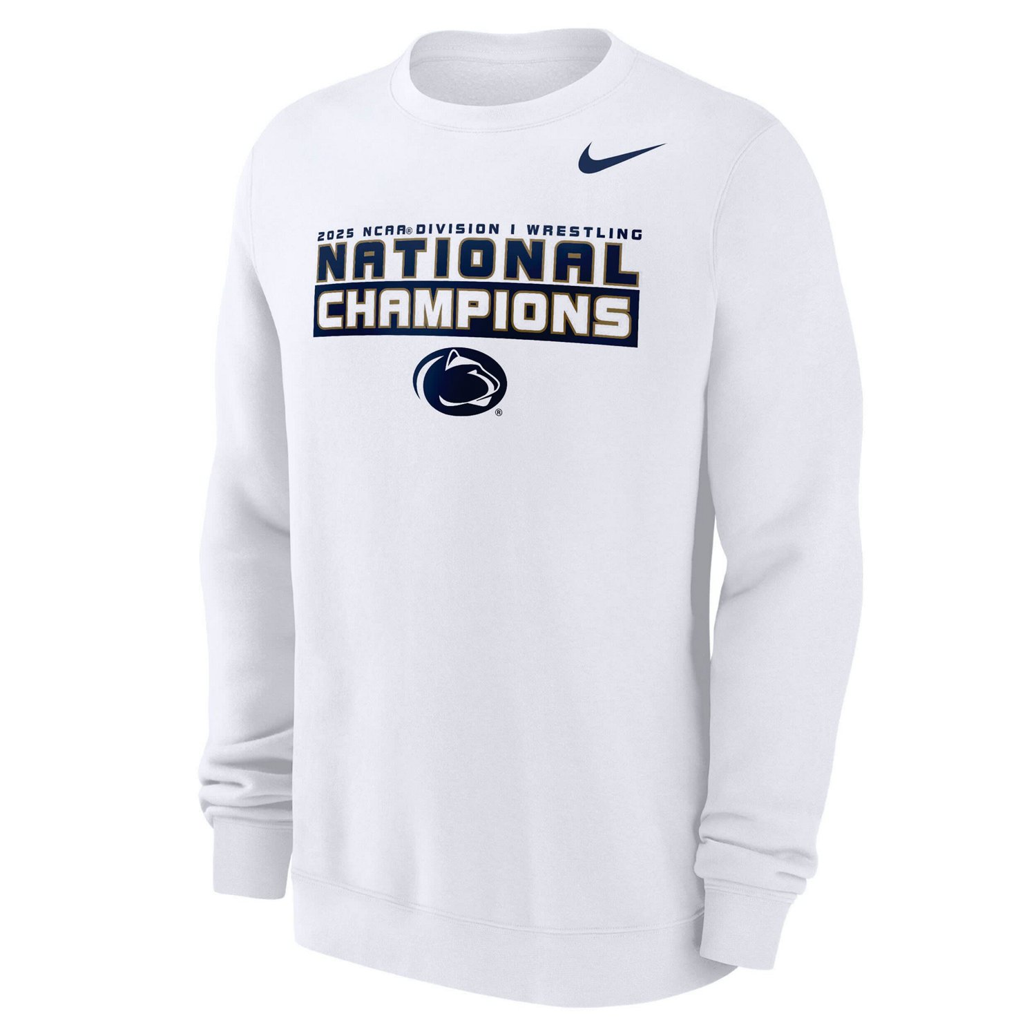 Nike Penn State Nittany Lions 2025 NCAA Wrestling National Champions Club Fleece Pullover Sweatshirt - view number 2