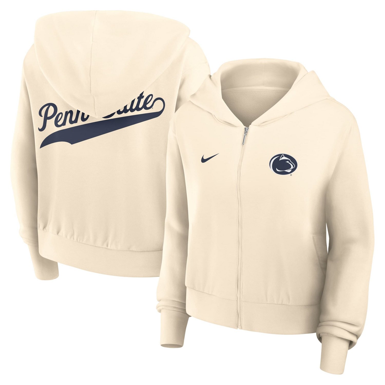 Nike Penn State Nittany Lions Cropped Chill Full-Zip Hoodie - view number 1