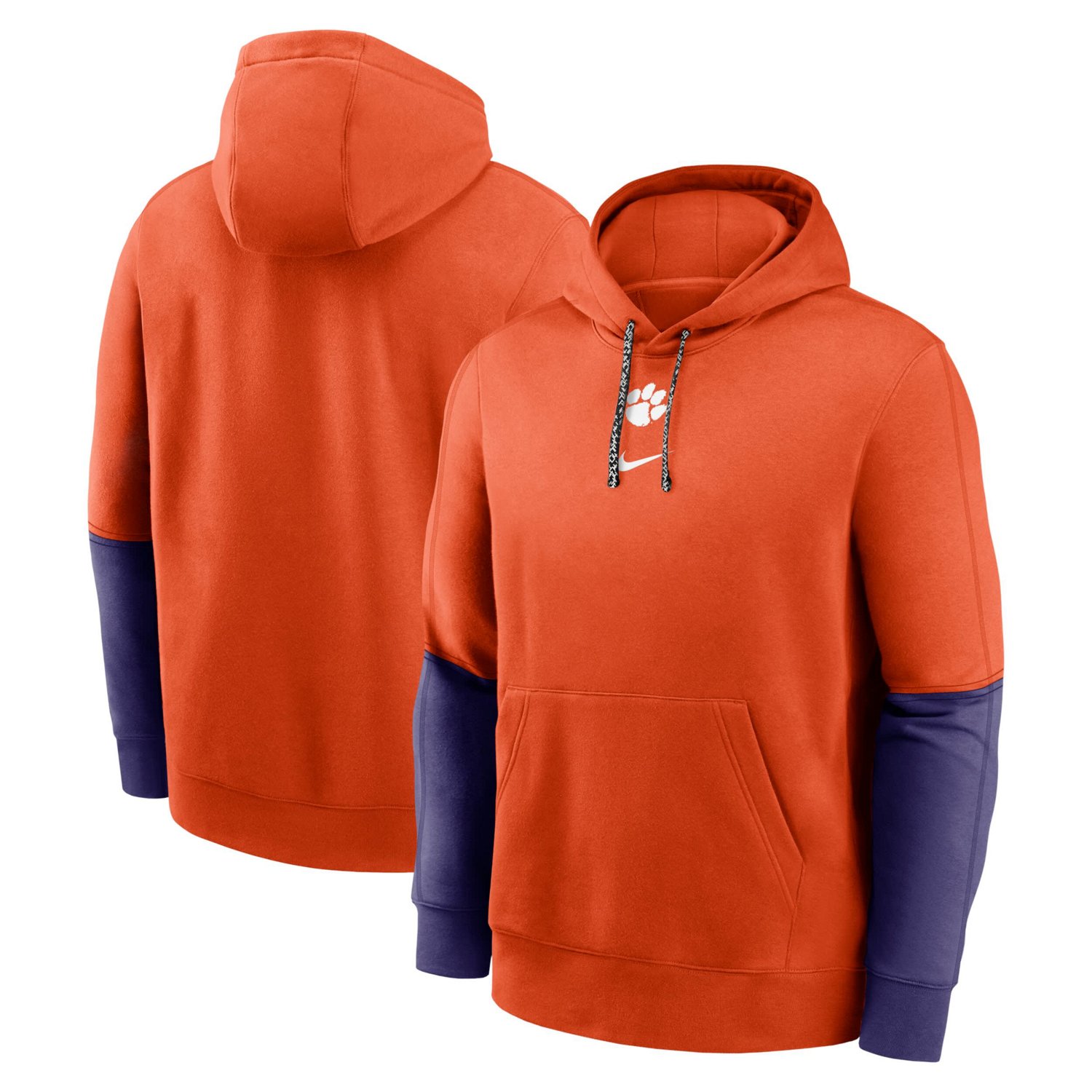Nike Purple Clemson Tigers 2024 Sideline Club Pullover Hoodie                                                                    - view number 1