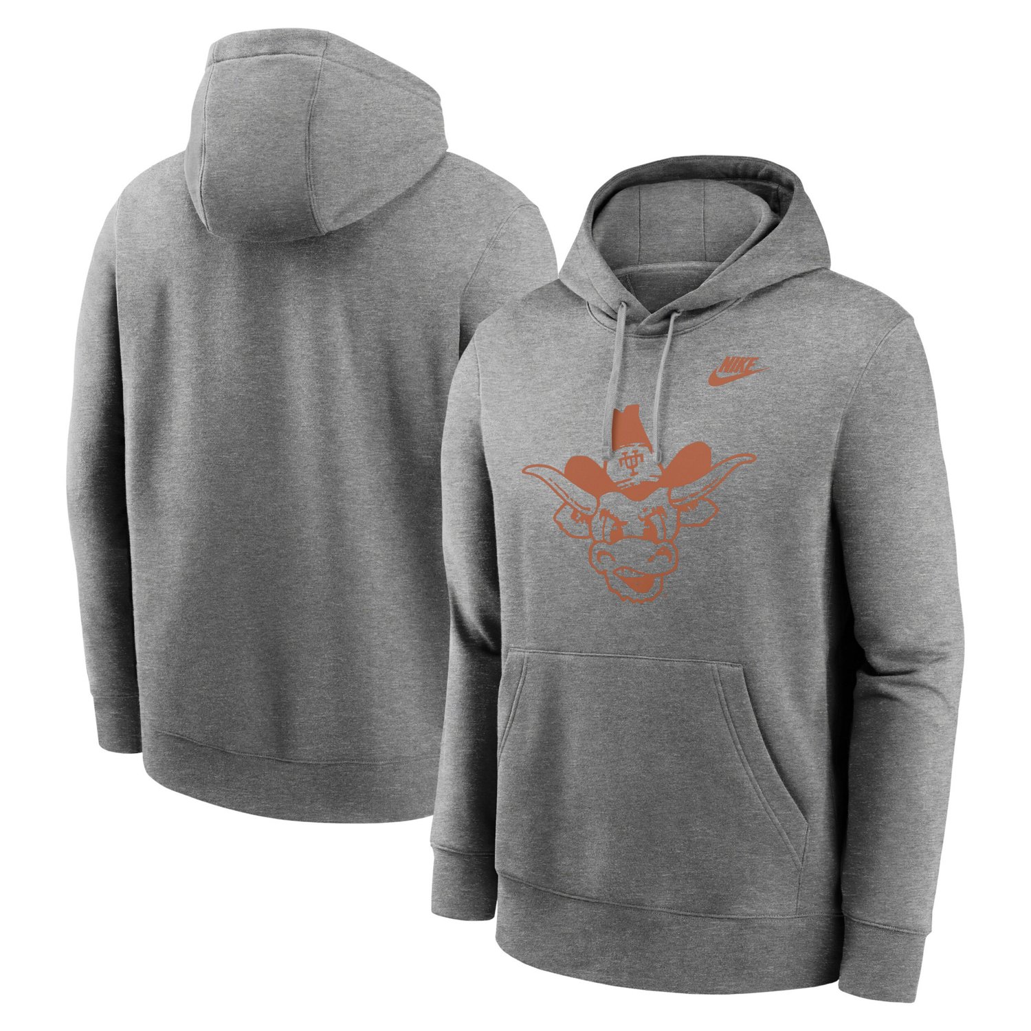 Nike Texas Longhorns Legacy Logo Club Fleece Pullover Hoodie                                                                     - view number 1