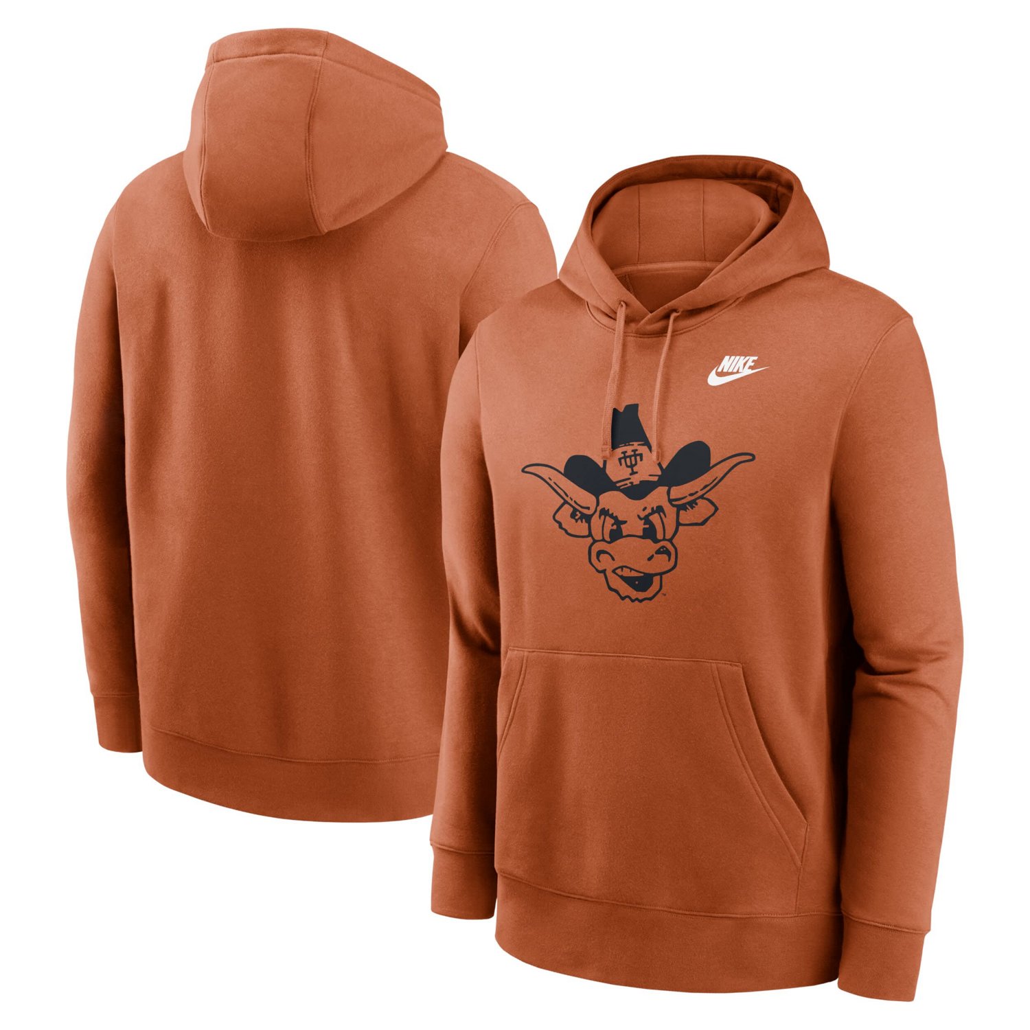 Nike Texas Longhorns Legacy Logo Club Fleece Pullover Hoodie