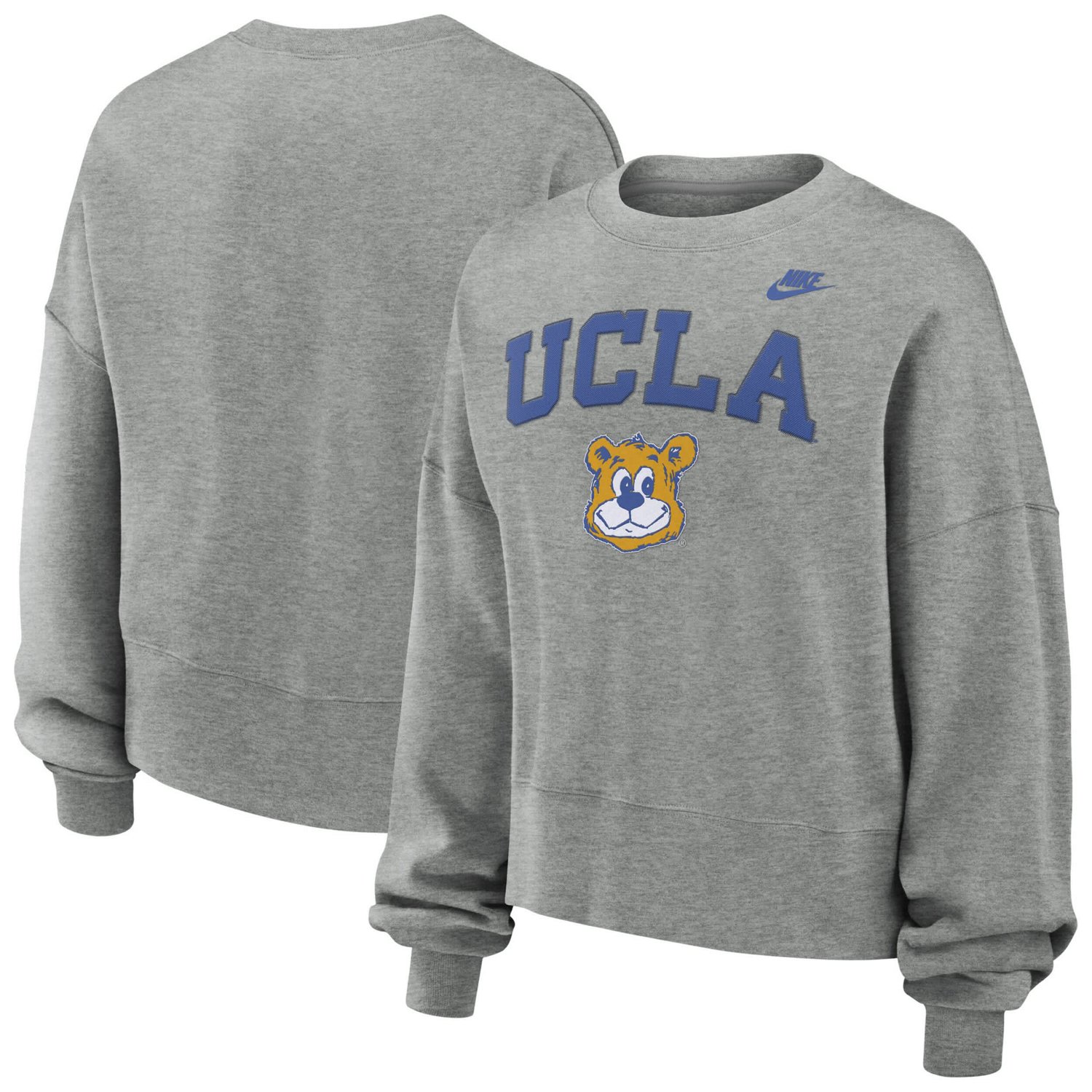 Nike UCLA Bruins Legacy Fleece Classic Arch Oversized Cropped Tackle Twill Sweatshirt
