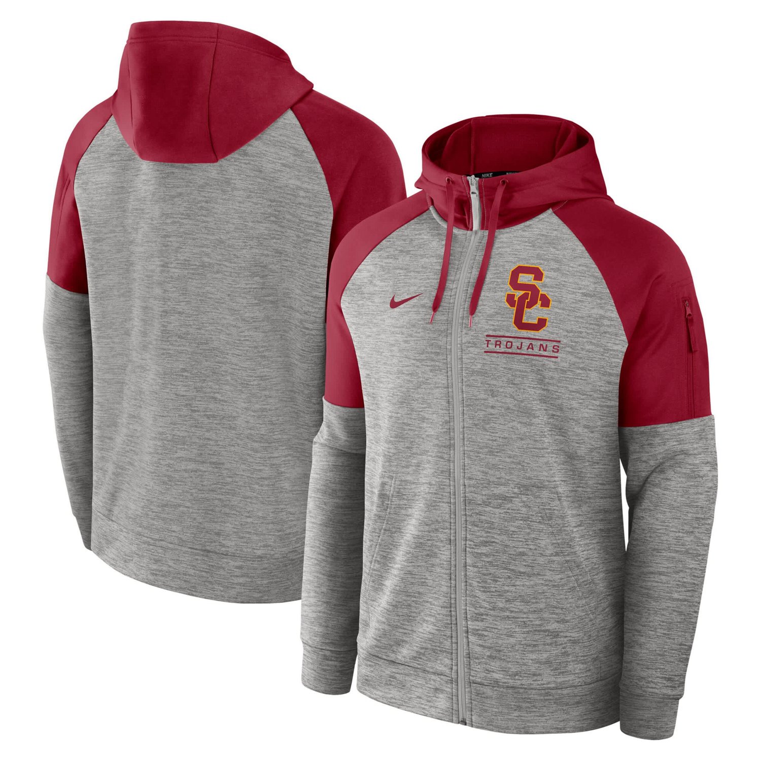 Nike USC Trojans Fitness Raglan Performance Full-Zip Hoodie