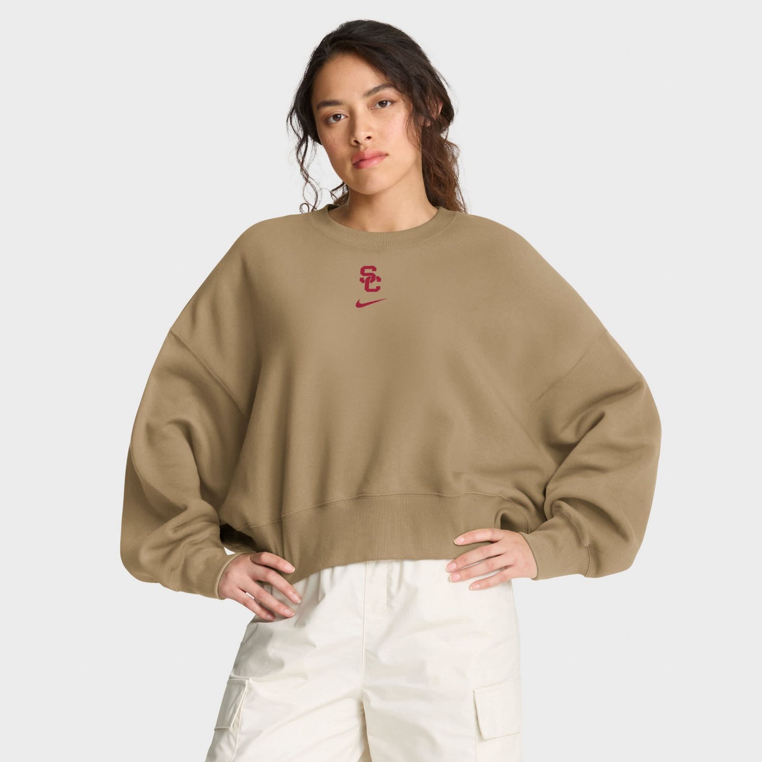 Nike USC Trojans Oversized Phoenix 2-Hit Pullover Sweatshirt