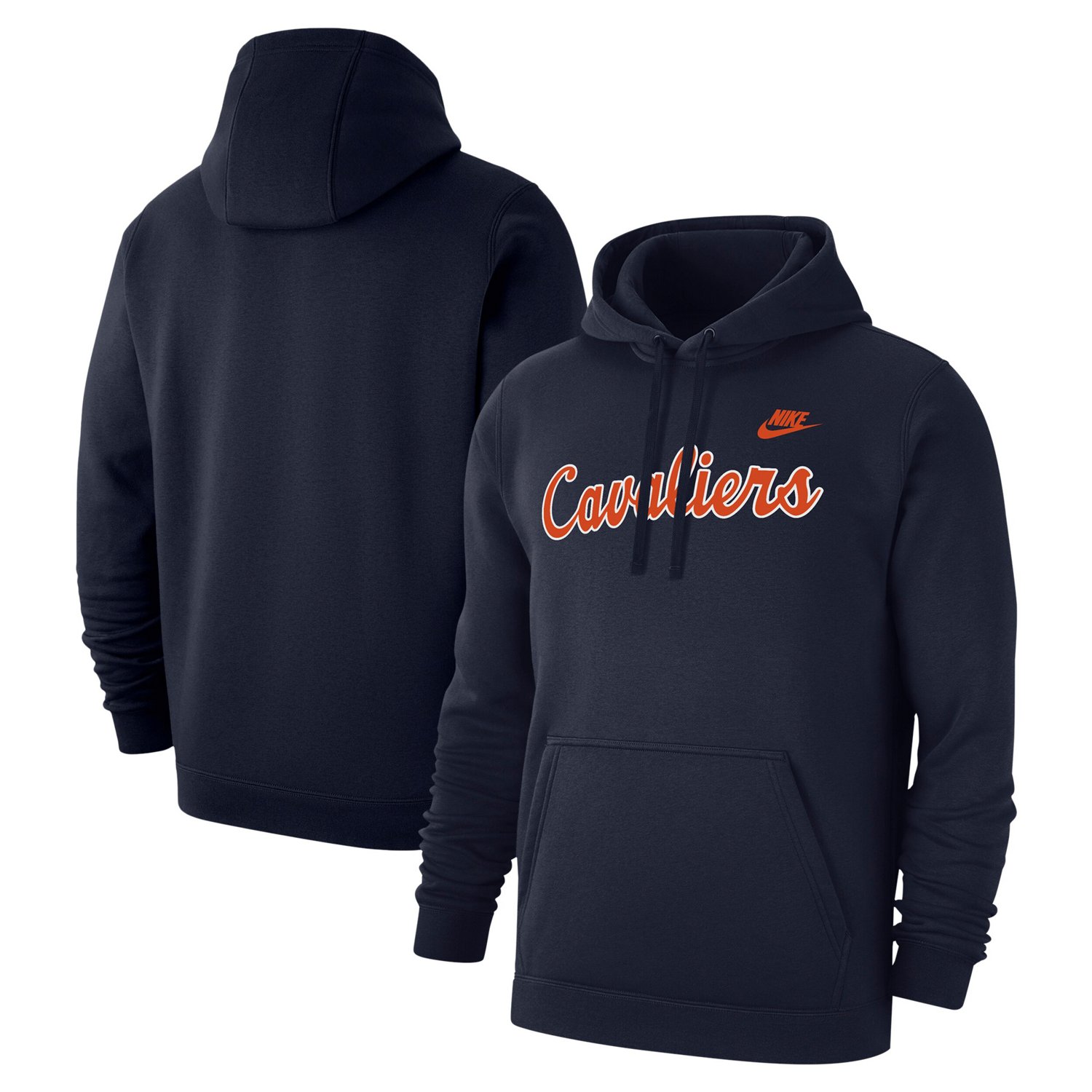 Nike Virginia Cavaliers Vintage Script Club Fleece Pullover Hoodie
