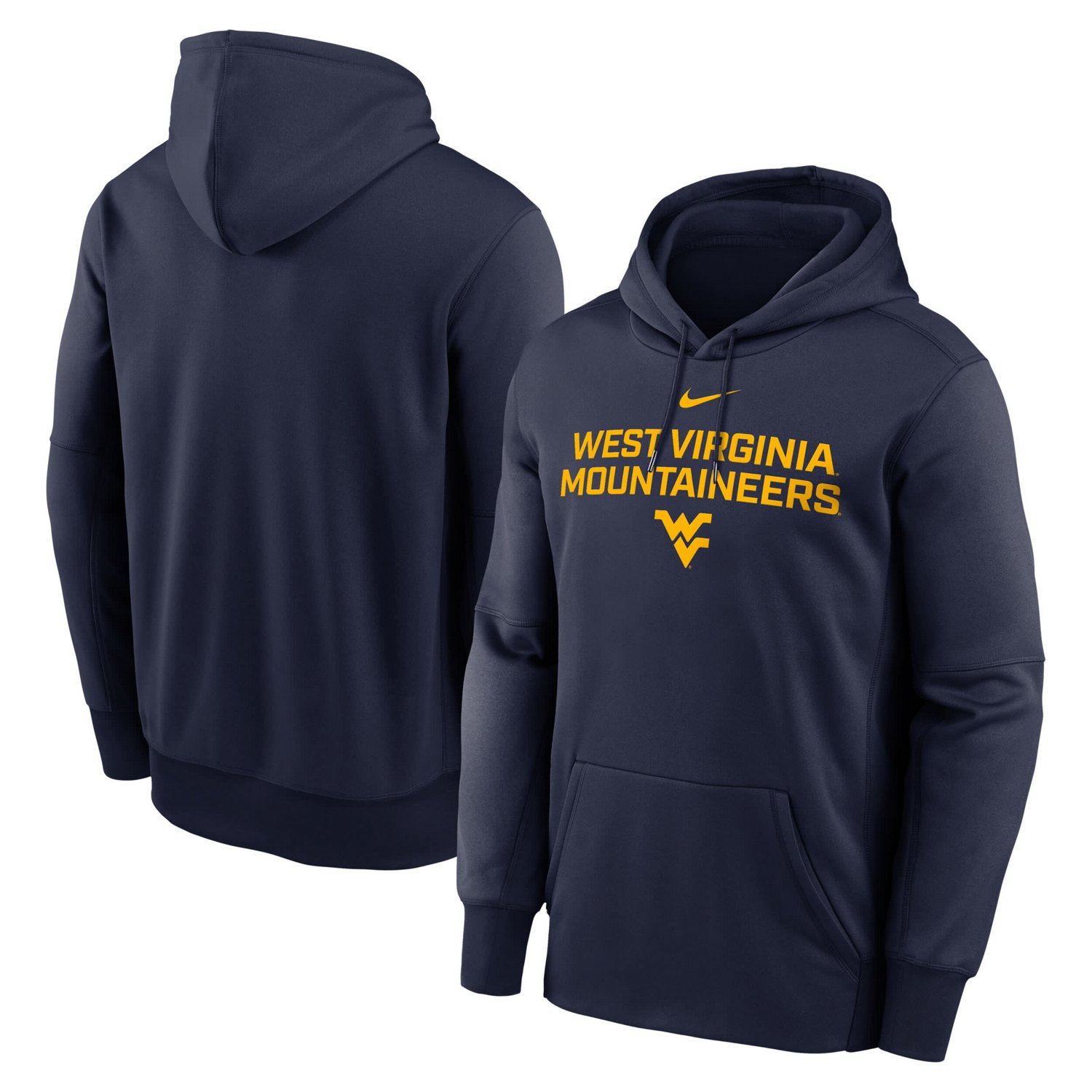 Nike West Virginia Mountaineers Team Stacked Performance Pullover Hoodie - view number 1