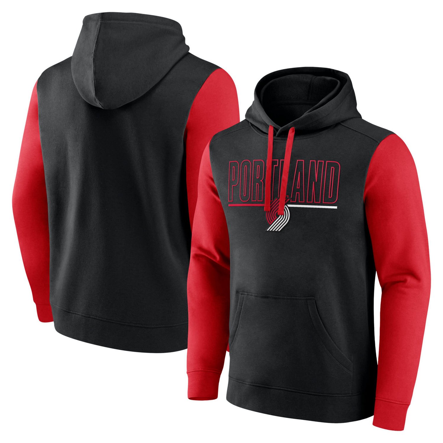 Portland Trail Blazers Outline Colorblock Pullover Hoodie - view number 1