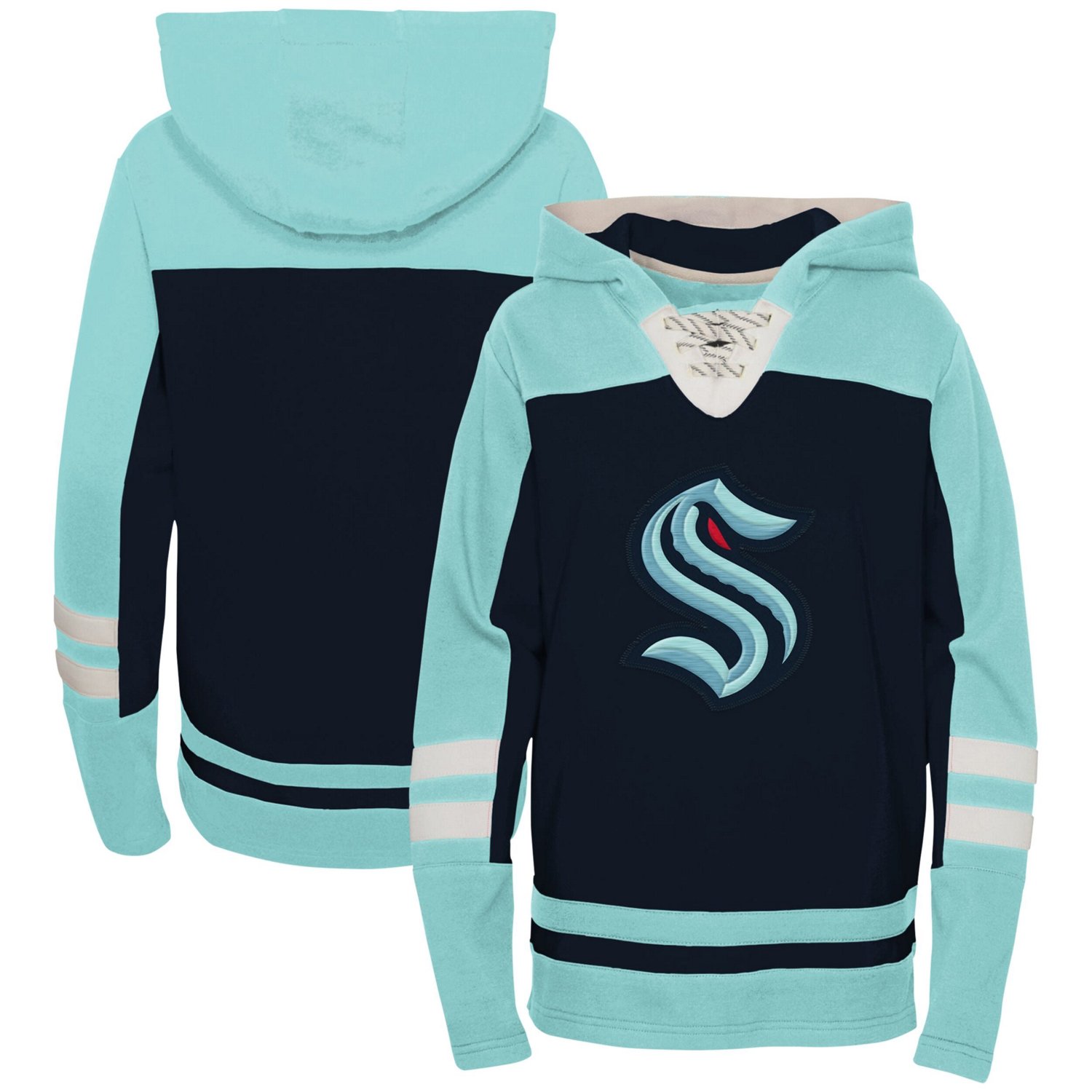 Preschool Seattle Kraken Ageless Revisited Lace-Up V-Neck Pullover Hoodie