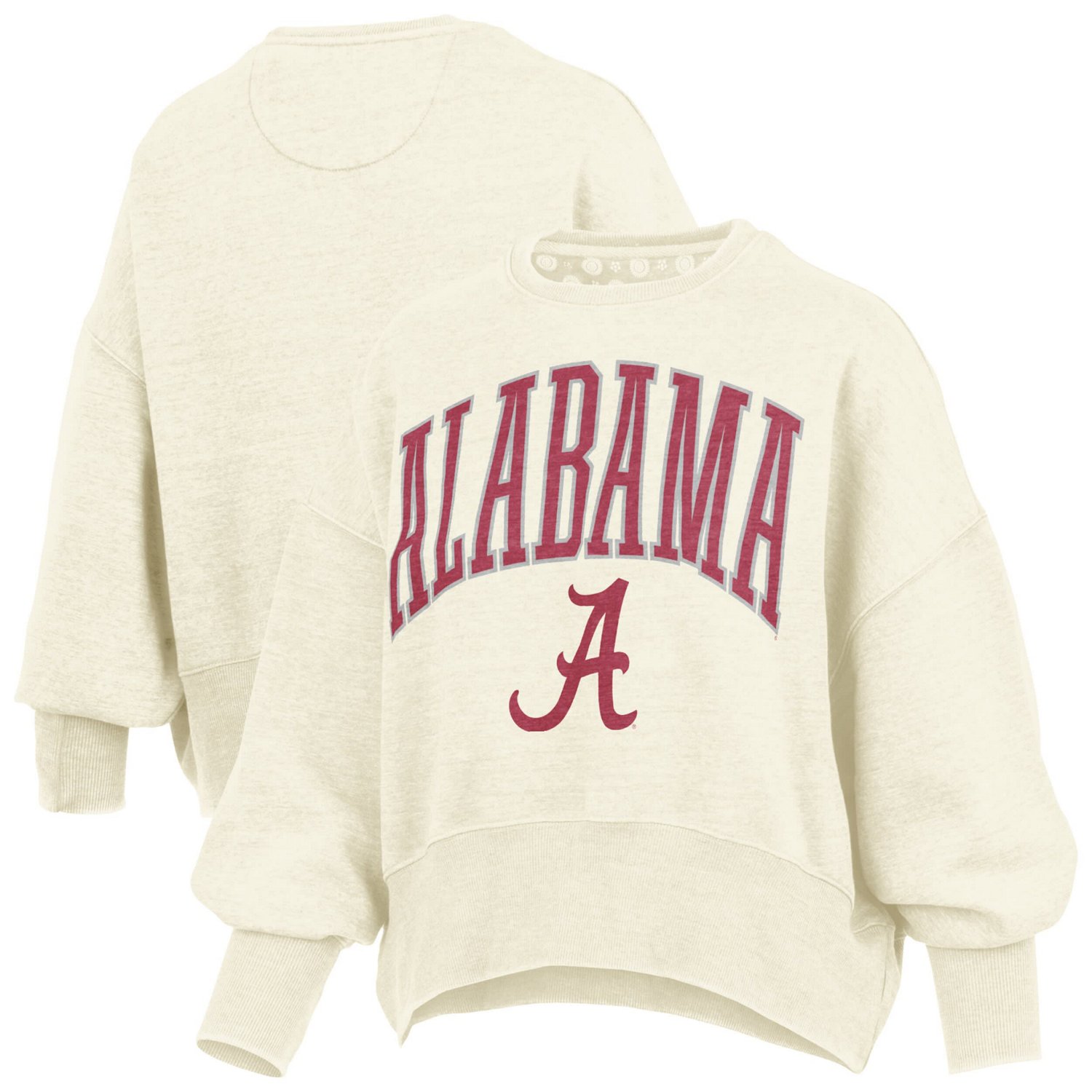 Pressbox Alabama Crimson Tide Oversized Waist-Length Crewneck Sweatshirt