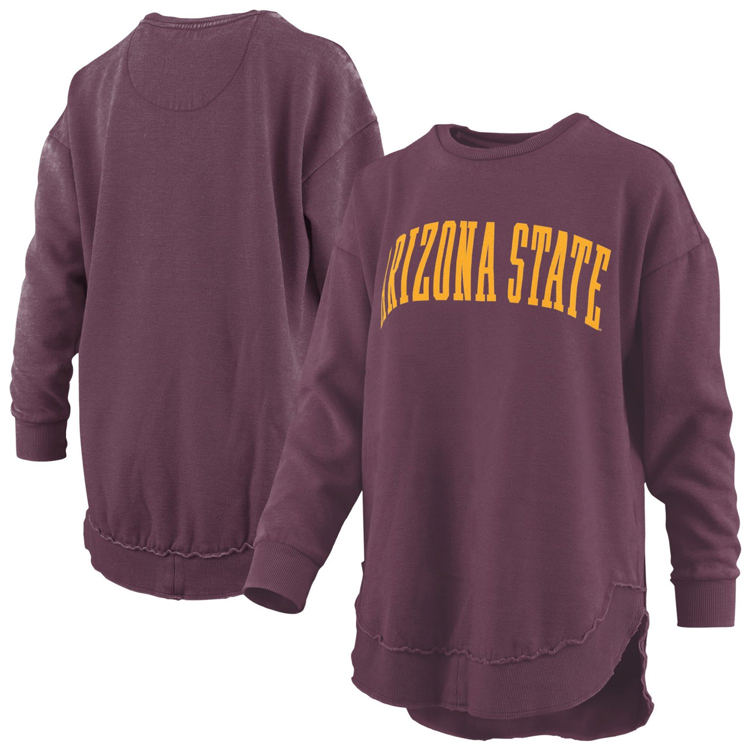 Pressbox Arizona State Sun Devils Melange Poncho Vintage Fleece Long Sleeve Pullover Sweatshirt - view number 1