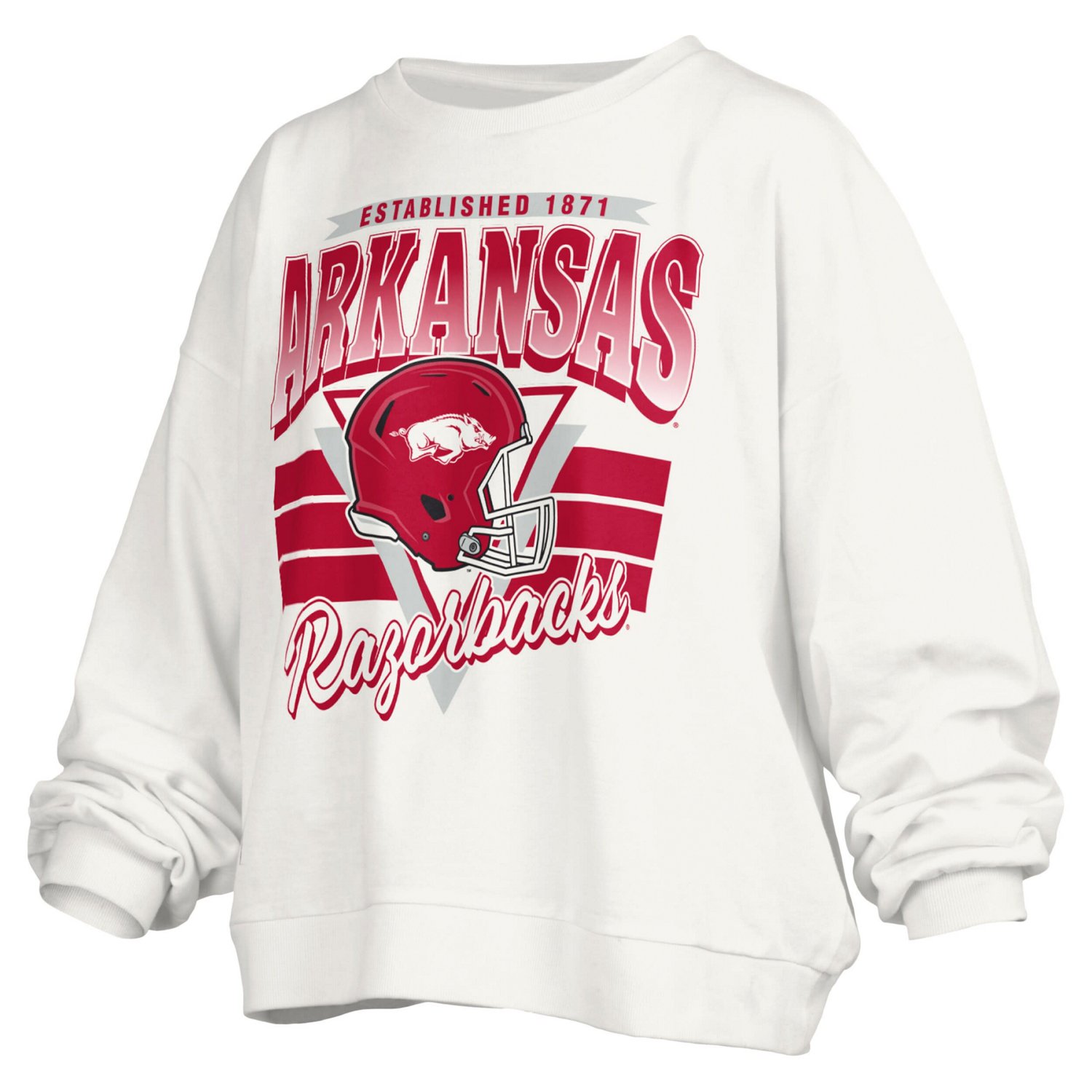 Pressbox Arkansas Razorbacks Janice Retro Logo Oversized Pullover Sweatshirt - view number 2