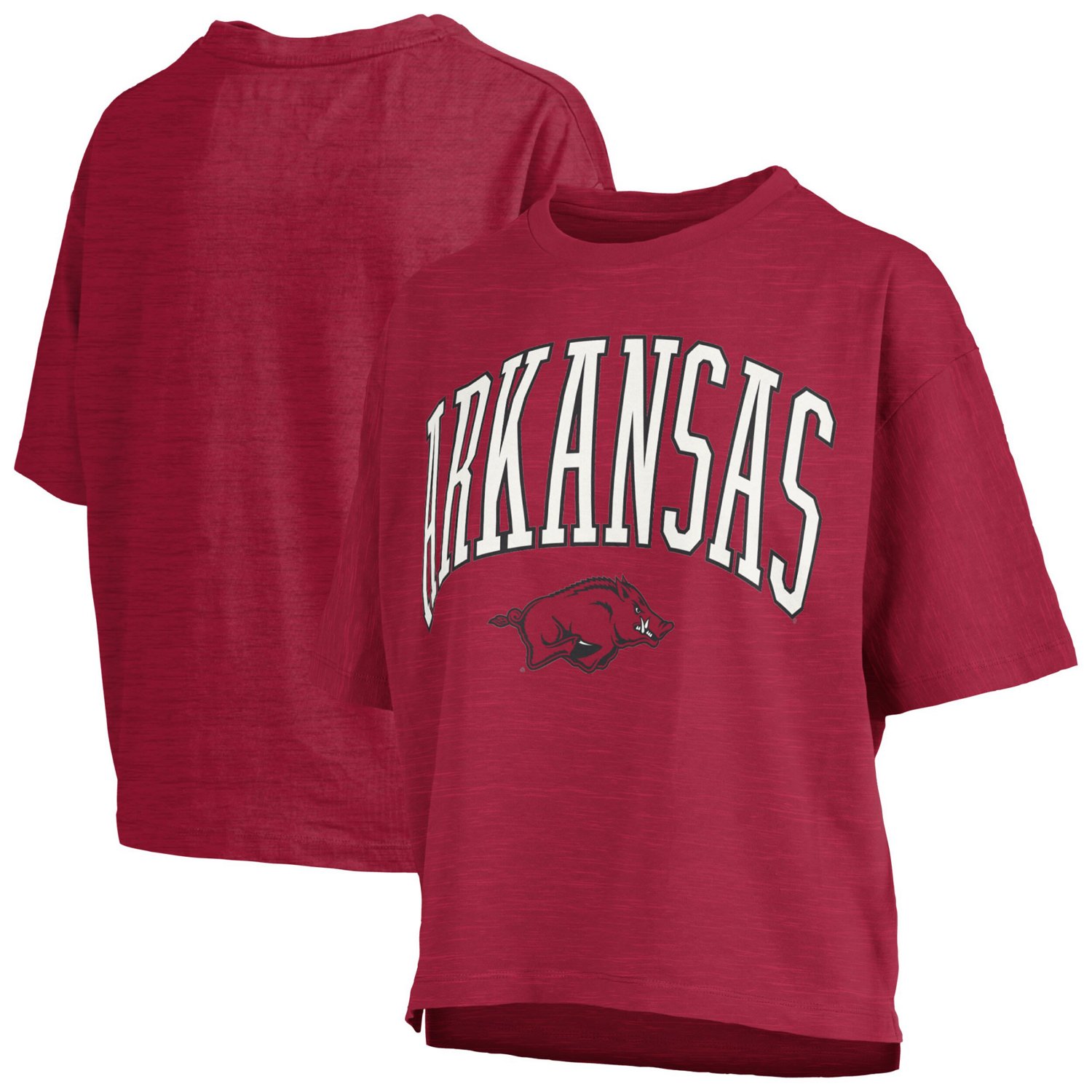 Pressbox Arkansas Razorbacks Nelson Arch Over Logo Waist Length Oversized Slub T-Shirt