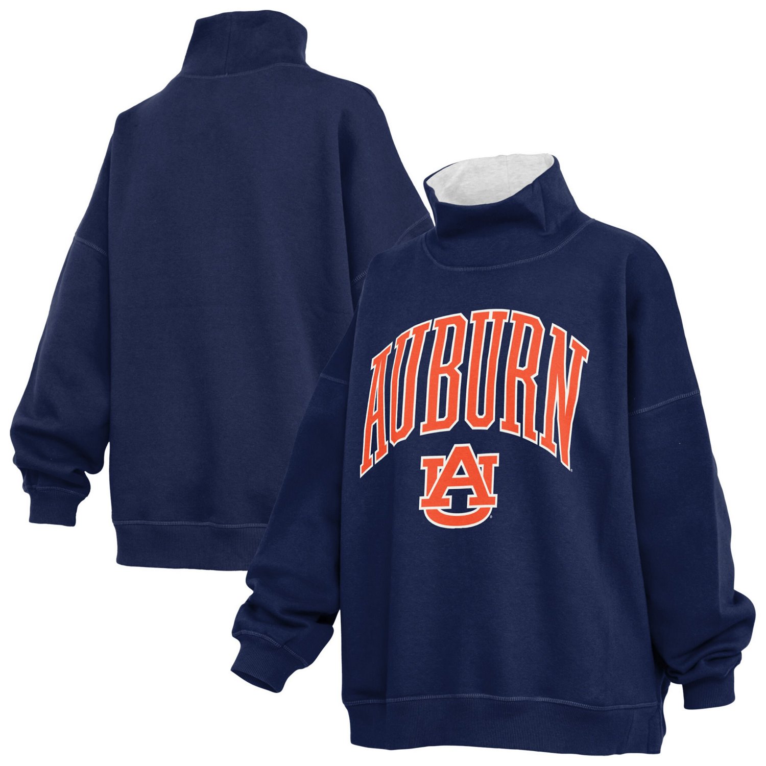 Pressbox Auburn Tigers Oversized Mock Neck Sweatshirt