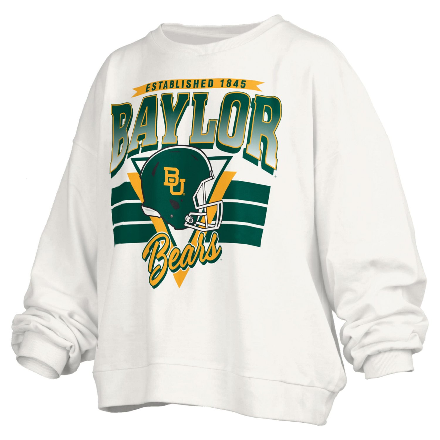 Pressbox Baylor Bears Oversized Janice Retro Waist-Length Pullover Sweatshirt - view number 2