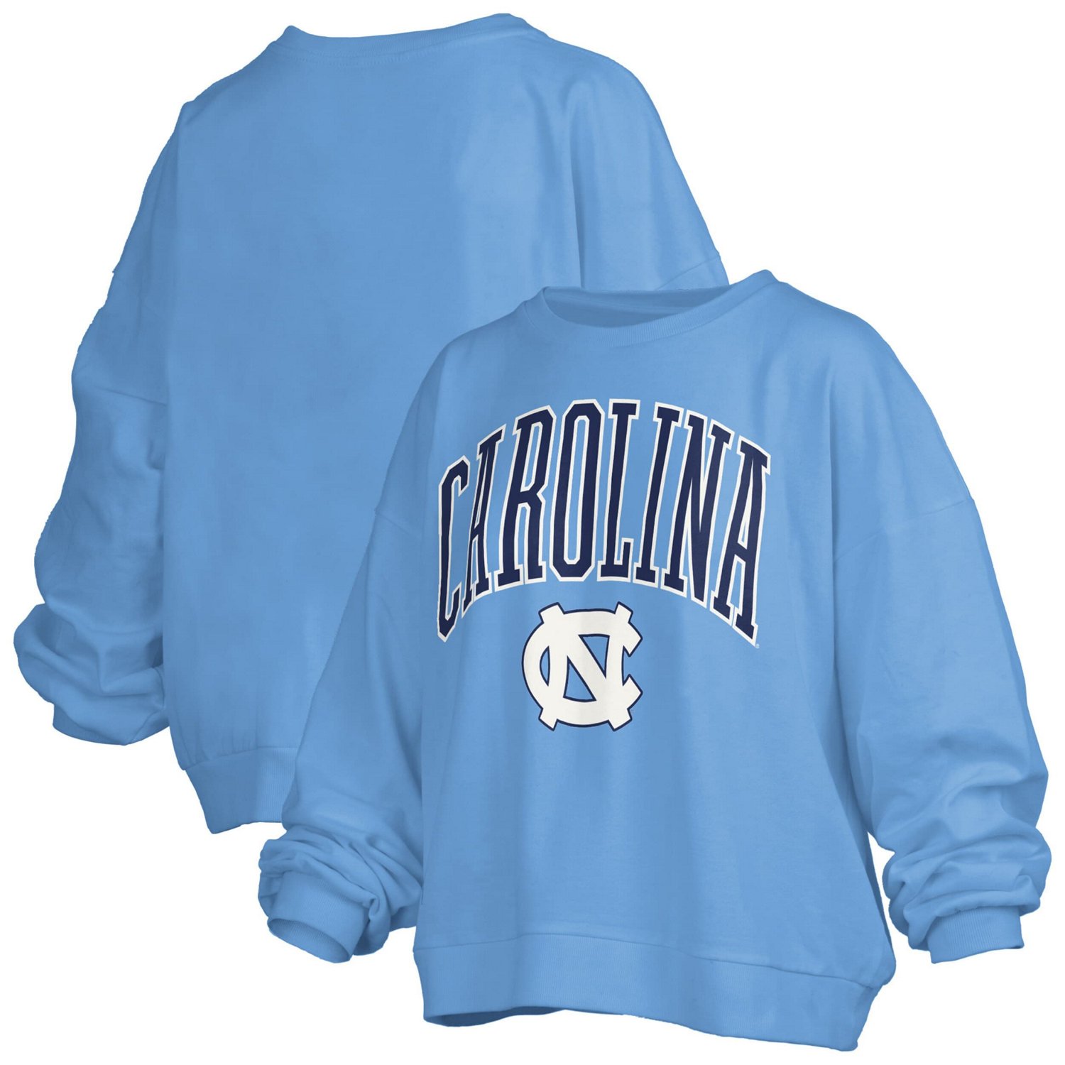 Pressbox Carolina North Carolina Tar Heels Janise Arch Over Logo Waist Length Oversized Pullover Sweatshirt - view number 1
