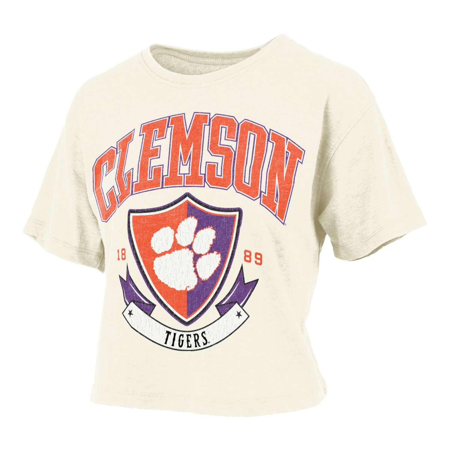Pressbox Clemson Tigers Buckler Vintage Cropped T-Shirt - view number 2