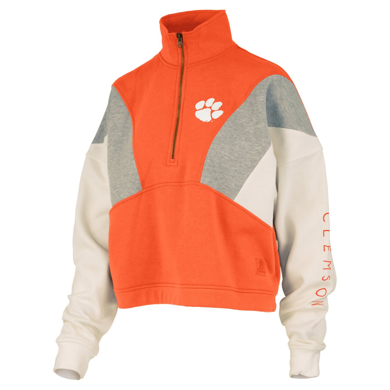 Pressbox Clemson Tigers Ferrara Color Block Quarter-Zip Sweatshirt - view number 2