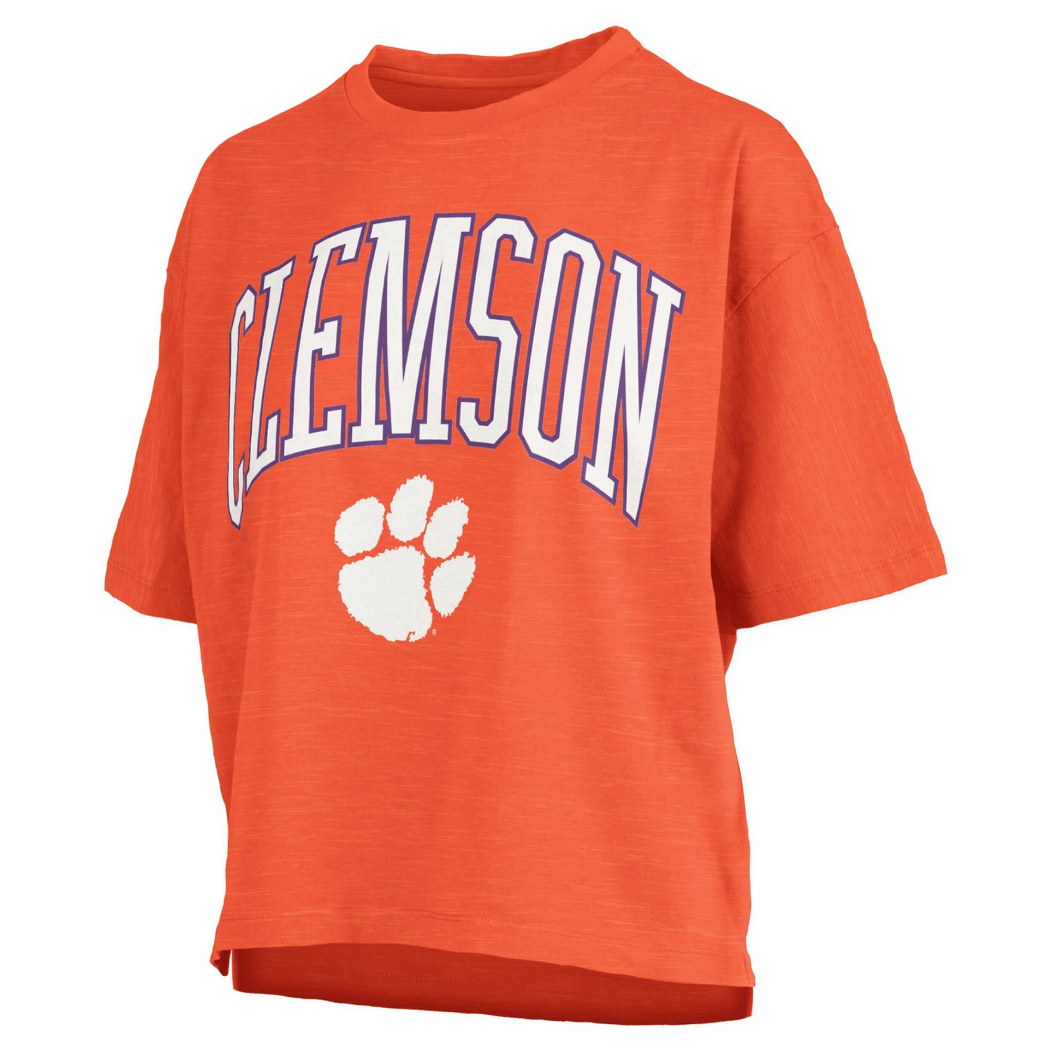 Pressbox Clemson Tigers Nelson Arch Over Logo Waist Length Oversized Slub T-Shirt - view number 2