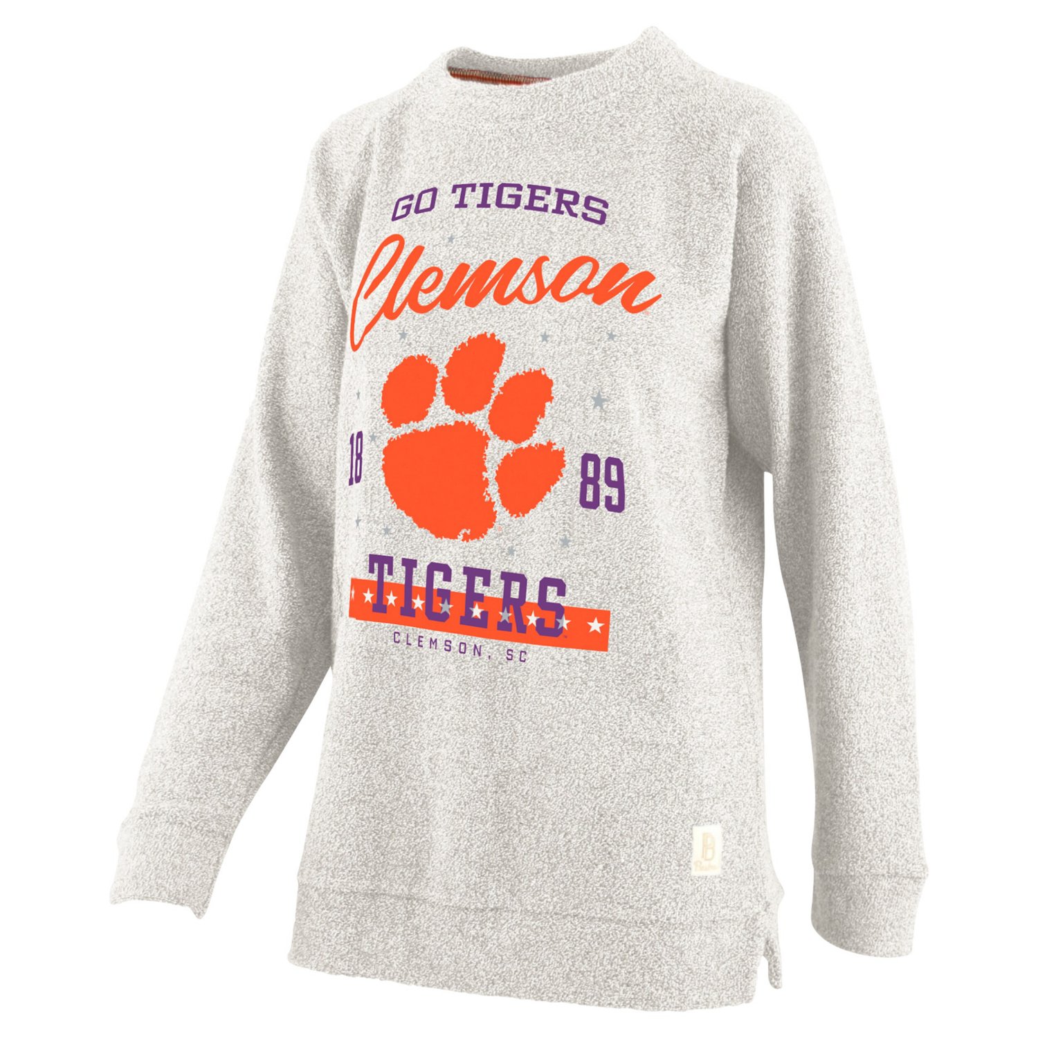 Pressbox Clemson Tigers Plus Comfy Cairo Terry Pullover Sweatshirt