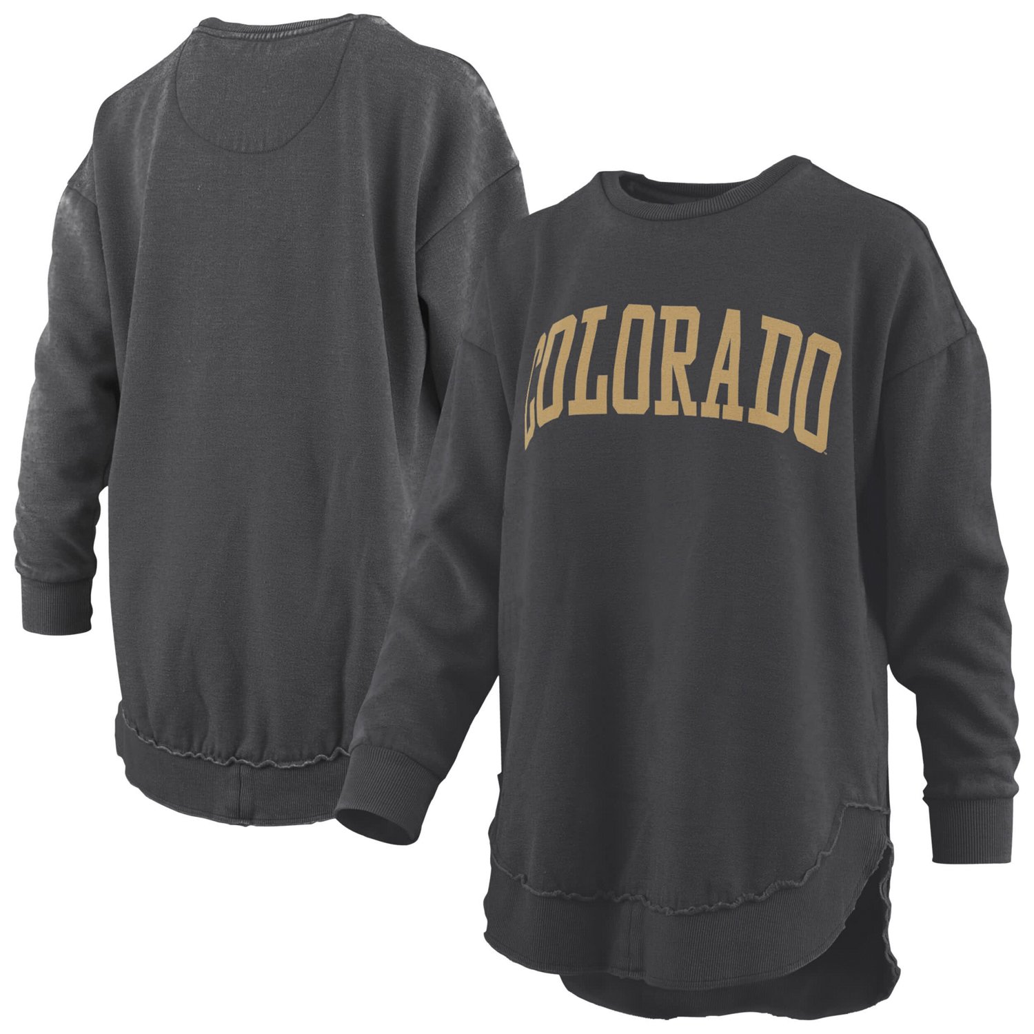 Pressbox Colorado Buffaloes Melange Poncho Vintage Fleece Long Sleeve Pullover Sweatshirt - view number 1
