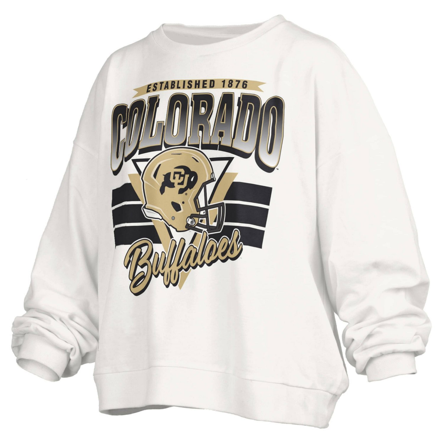 Pressbox Colorado Buffaloes Oversized Janice Retro Waist-Length Pullover Sweatshirt - view number 2