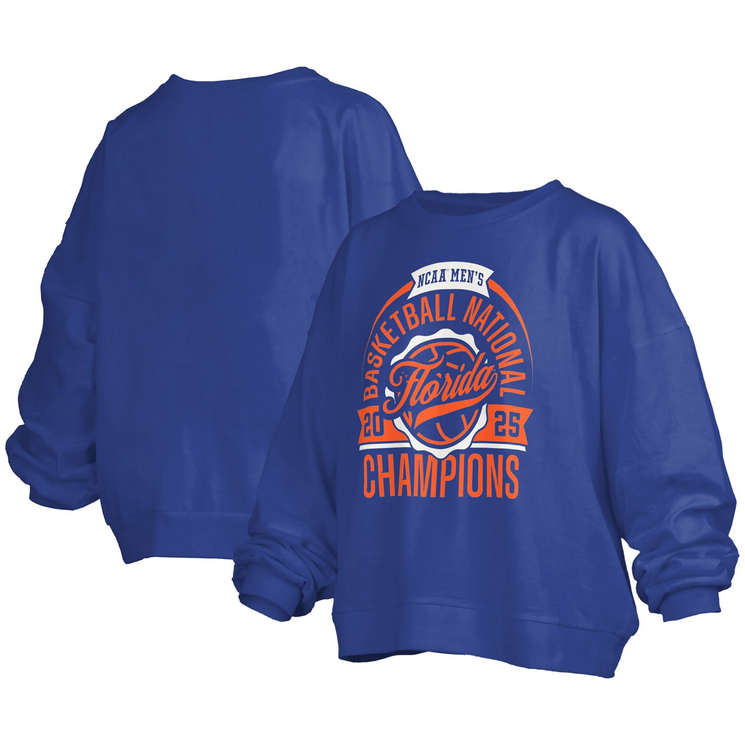 Pressbox Florida Gators 2025 NCAA Men's Basketball National Champions Barkley Janice Oversized Fleece Pullover Sweatshirt