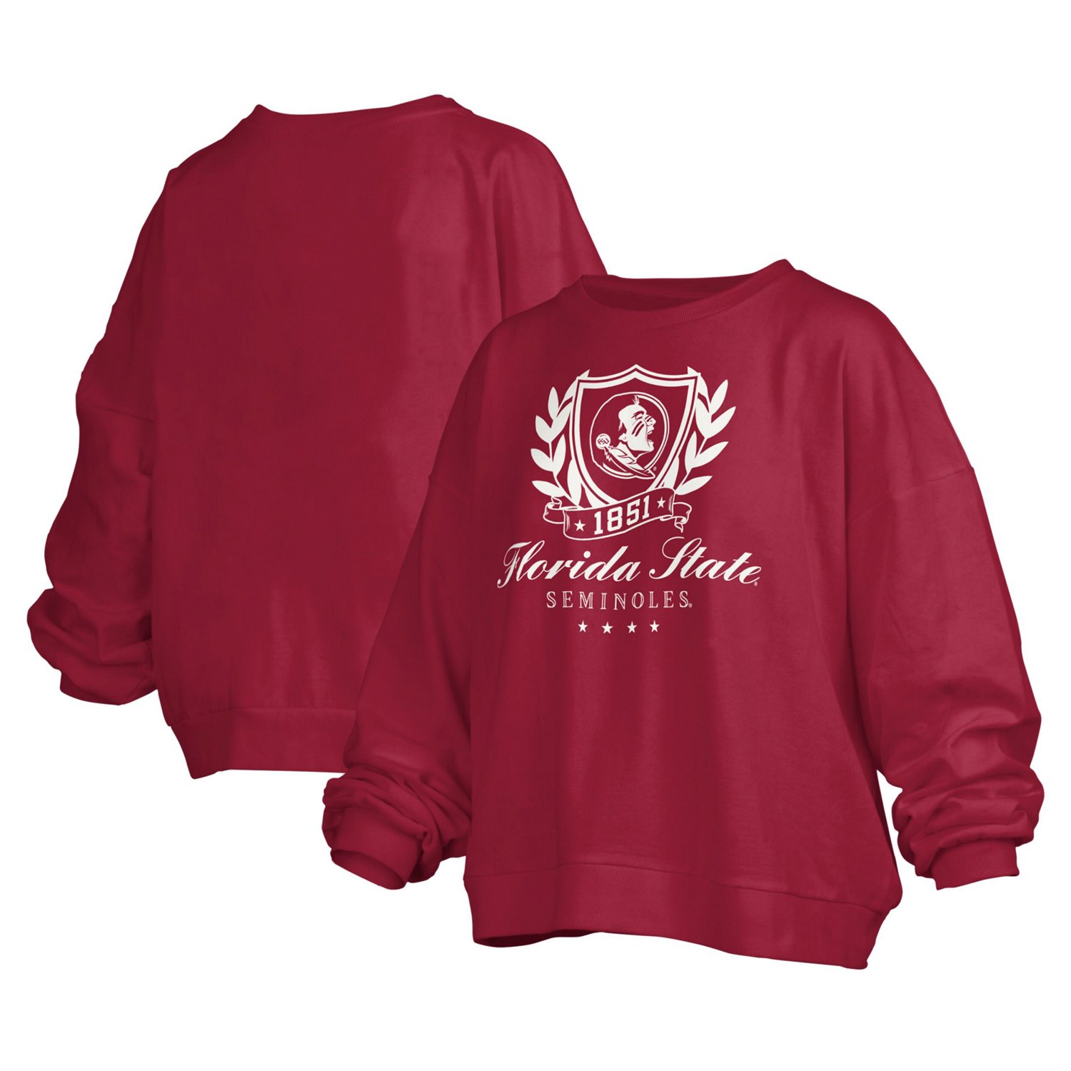 Pressbox Florida State Seminoles Big Aug Script Janice Oversized Pullover Sweatshirt - view number 1
