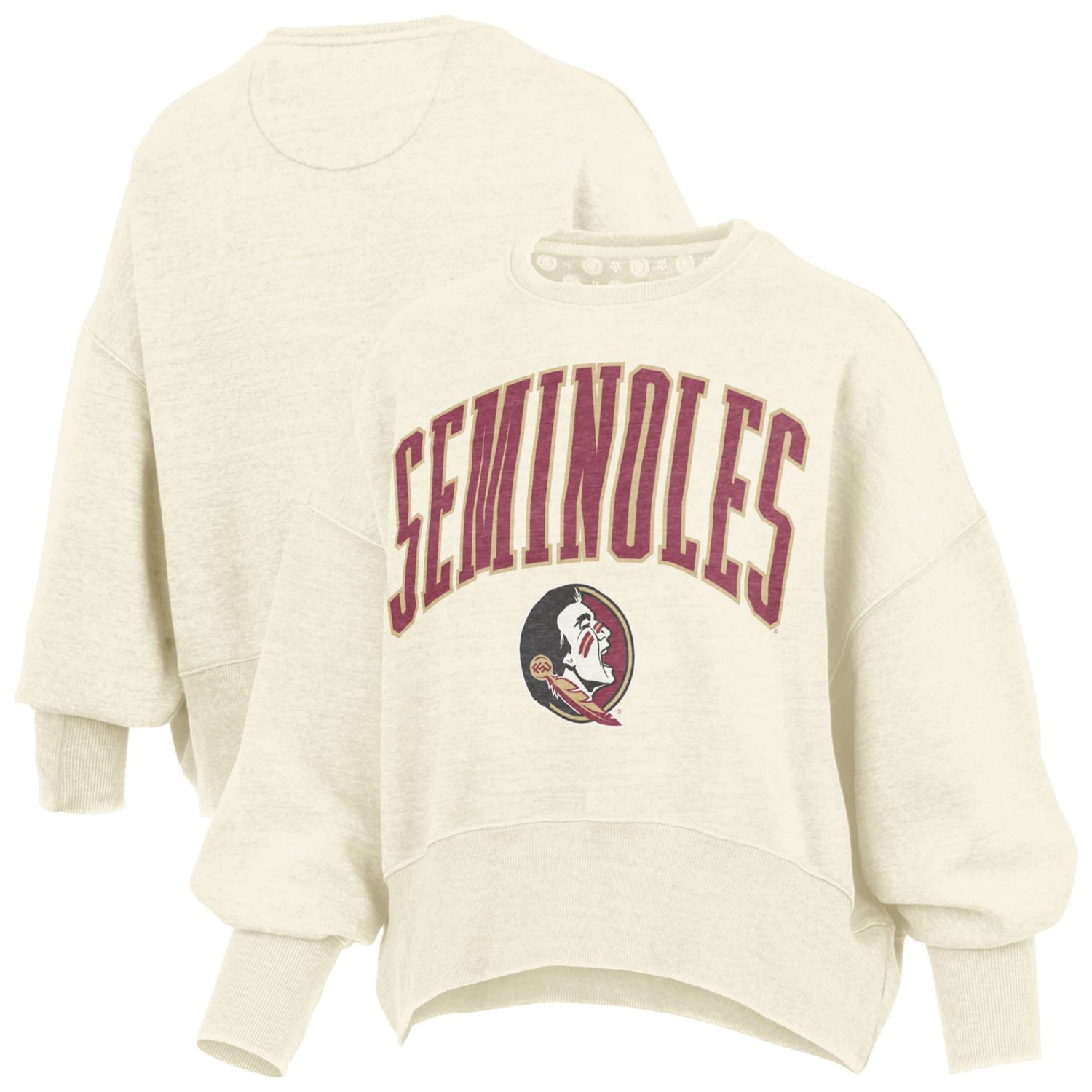 Pressbox Florida State Seminoles Oversized Waist-Length Crewneck Sweatshirt