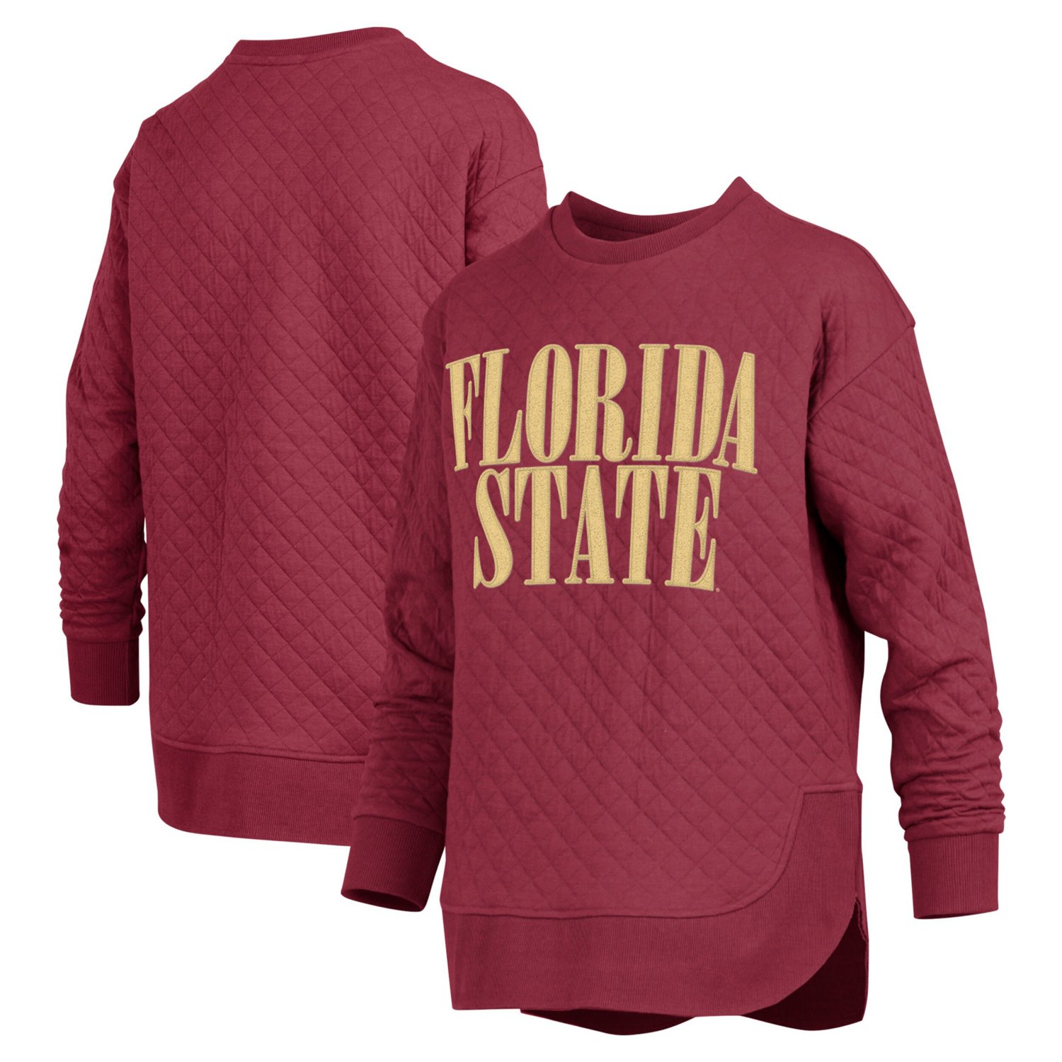 Pressbox Florida State Seminoles Quilted Long Sleeve Pullover Sweatshirt