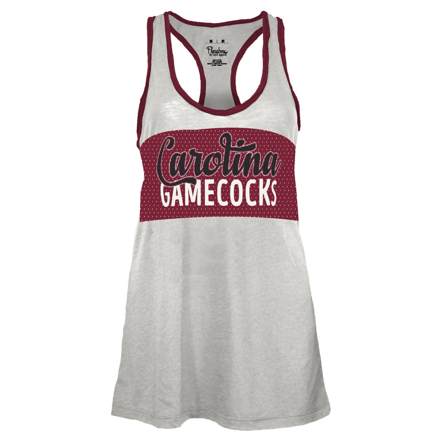 Pressbox Garnet South Carolina Gamecocks Tracy Racerback Tank Top