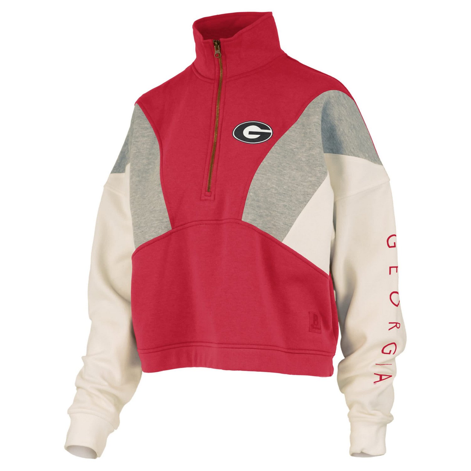 Pressbox Georgia Bulldogs Ferrara Color Block Quarter-Zip Sweatshirt - view number 2