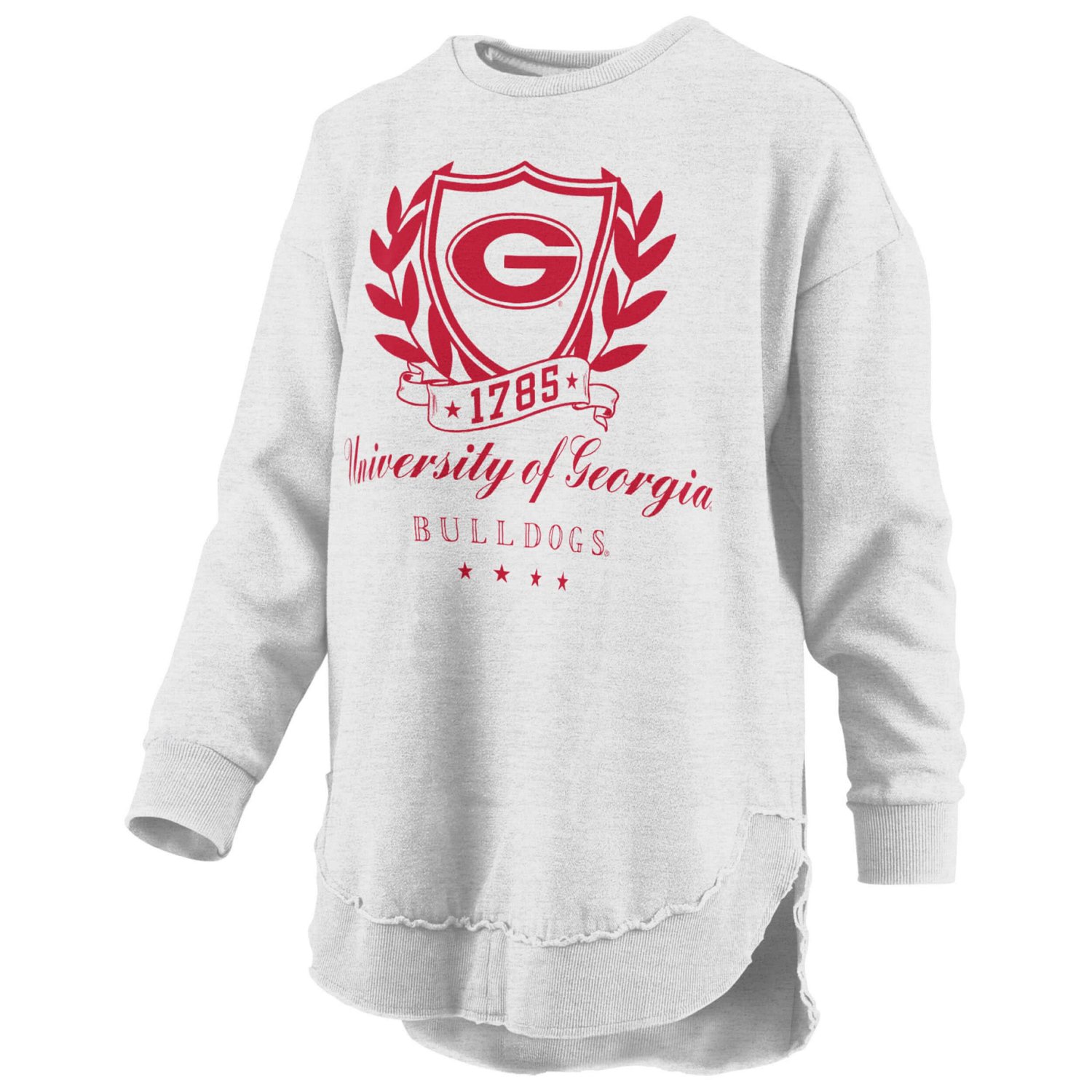 Pressbox Georgia Bulldogs Field Day Melange Poncho Pullover Sweatshirt