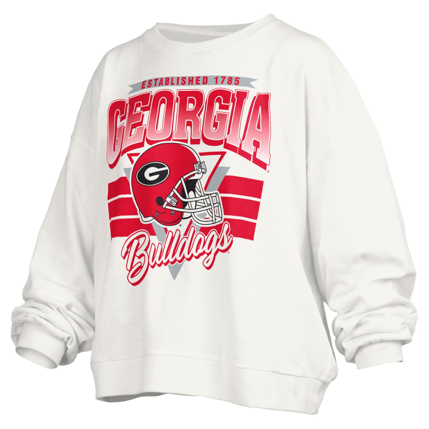 Pressbox Georgia Bulldogs Janice Retro Logo Oversized Pullover Sweatshirt                                                        - view number 2